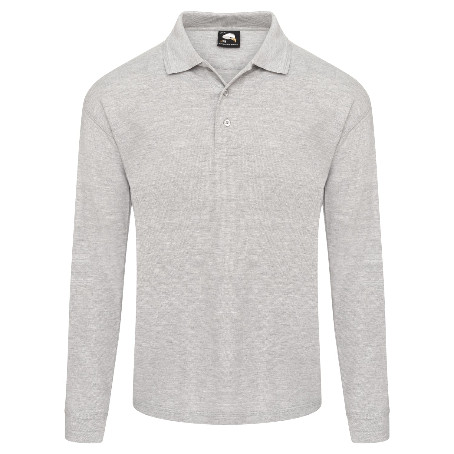Orn Weaver Long Sleeved Poloshirt - Ash - 1170 - Ash - Customisable T-Shirts & Poloshirts