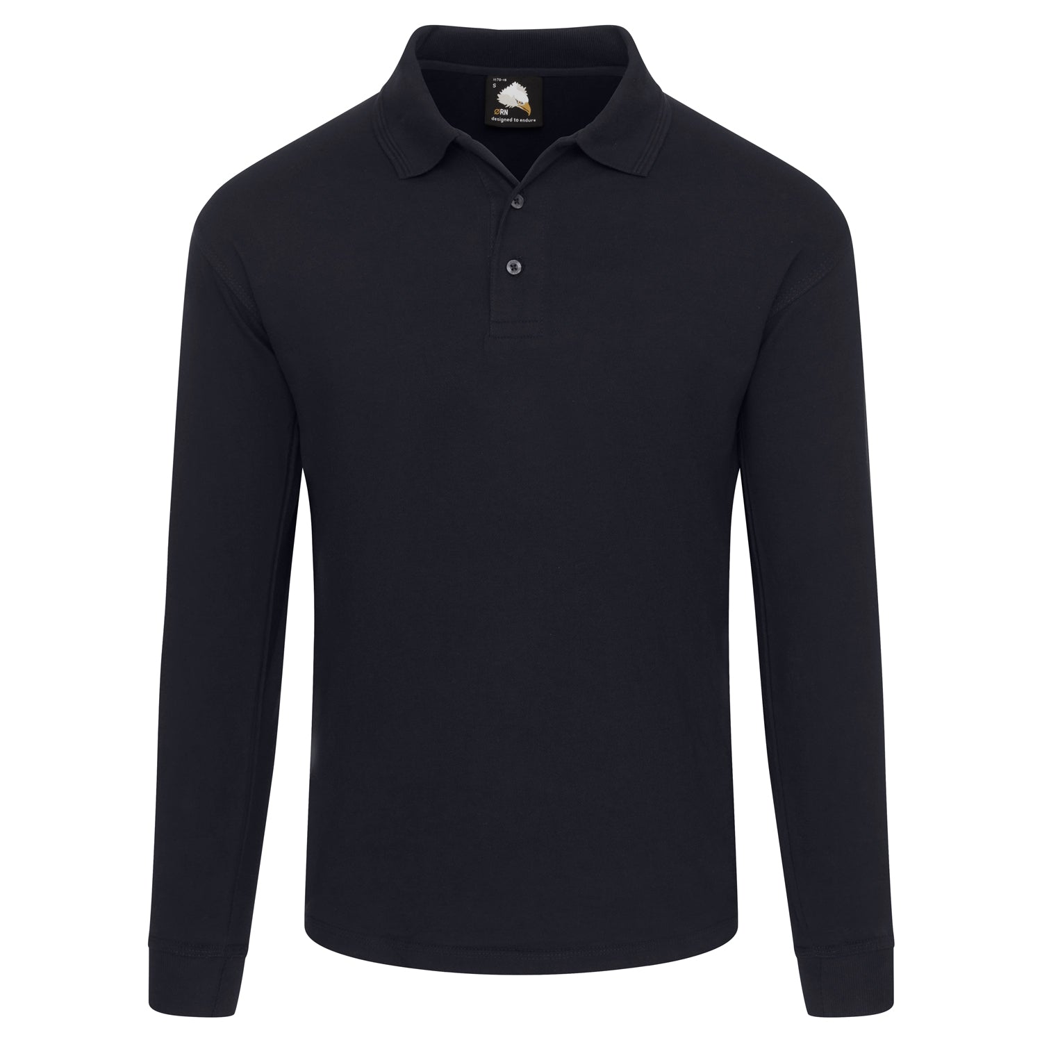 Orn Weaver Long Sleeved Poloshirt - Navy - 1170 - Navy - Customisable T-Shirts & Poloshirts