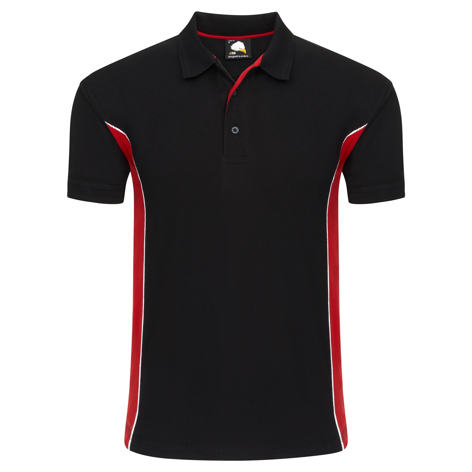 Orn Silverswift Poloshirt - Black - Red - 1180 - Black - Red - Customisable T-Shirts & Poloshirts