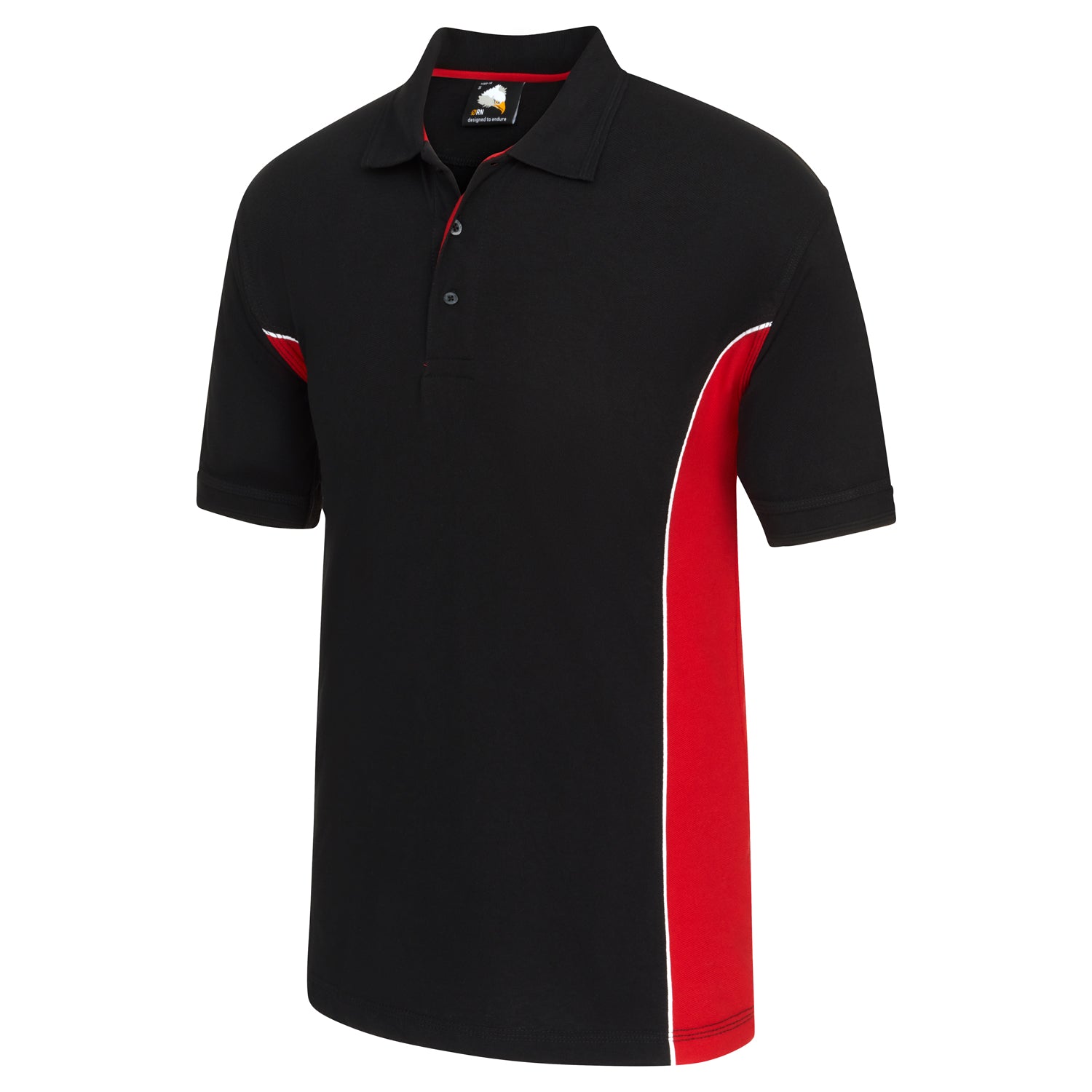 Orn Silverswift Poloshirt - Black - Red - 1180 - - Customisable T-Shirts & Poloshirts