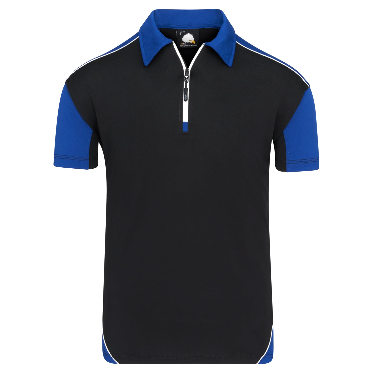 Orn Fireback Wicking Poloshirt - Black - Royal - 1183 - Black - Royal - Customisable T-Shirts & Poloshirts