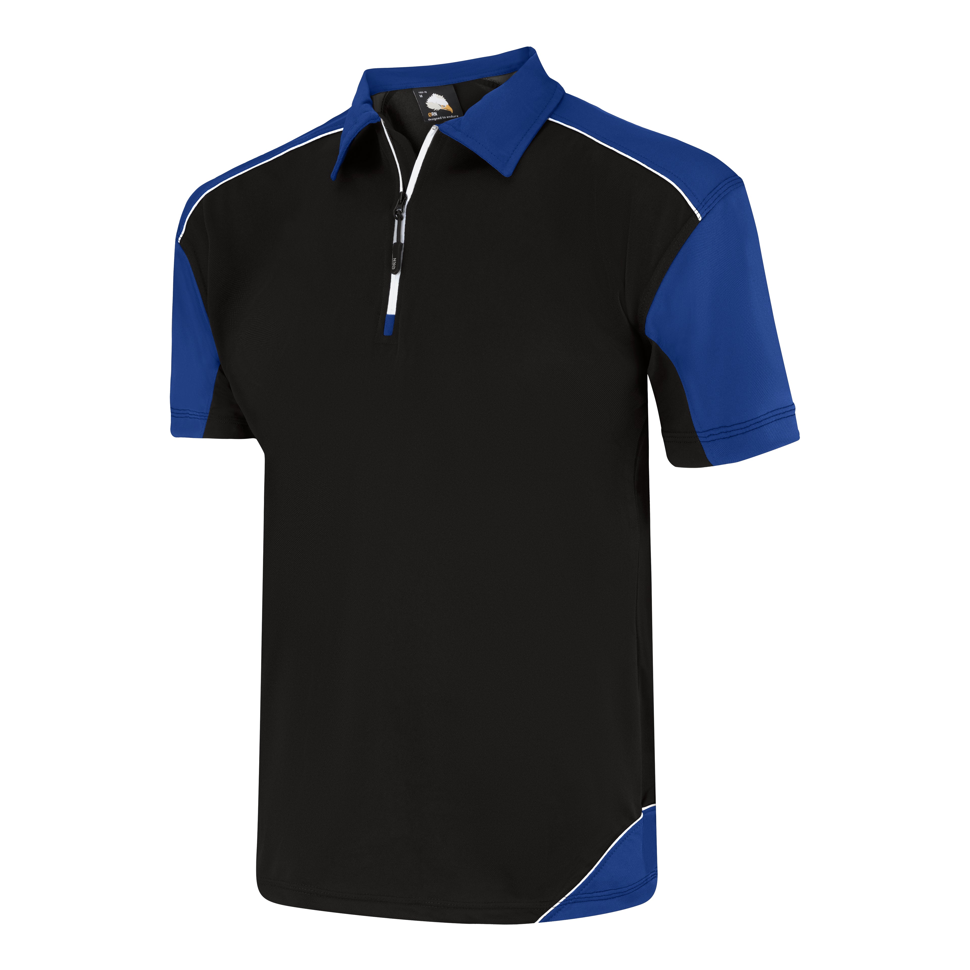 Orn Fireback Wicking Poloshirt - Black - Royal - 1183 - - Customisable T-Shirts & Poloshirts