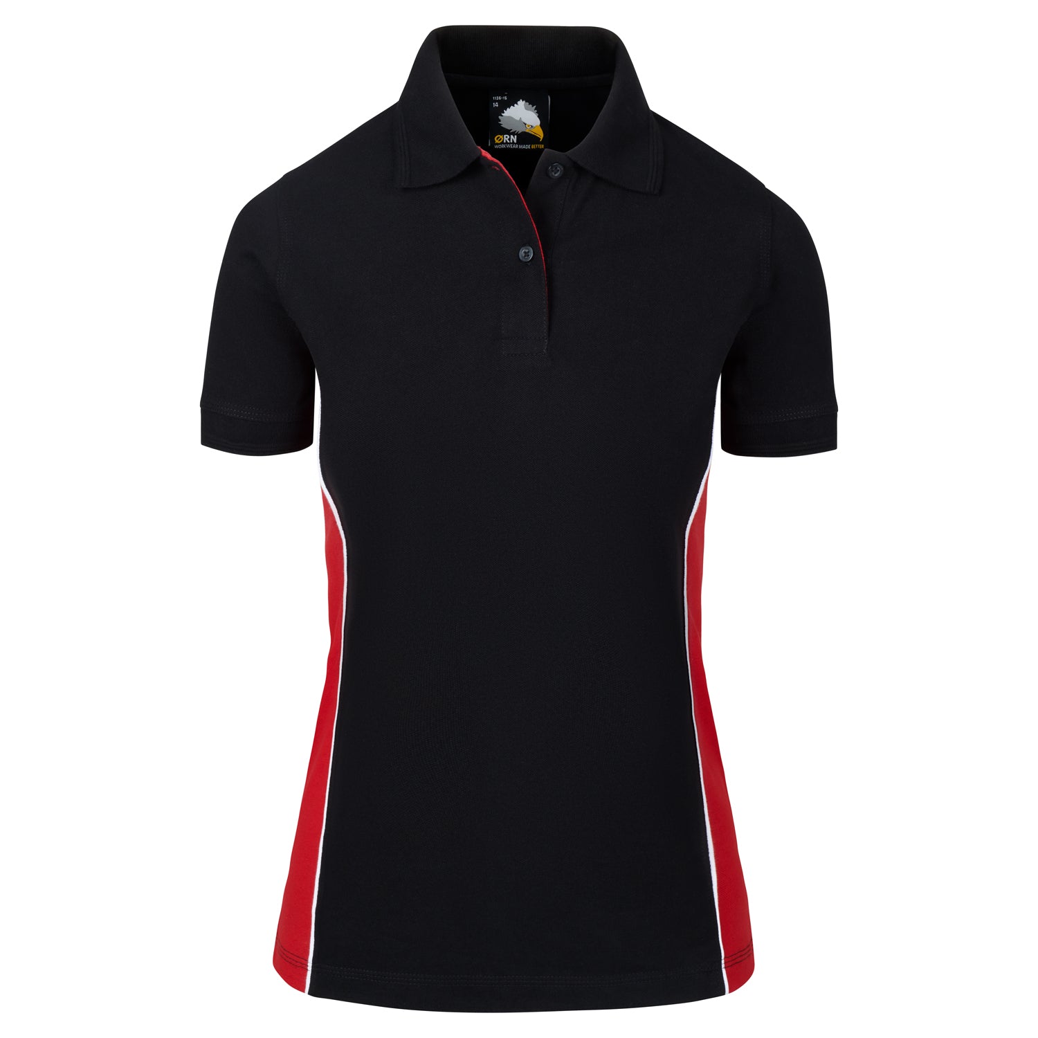 Orn Ladies Silverswift Poloshirt - Black - Red - 1186 - Black - Red - Customisable T-Shirts & Poloshirts