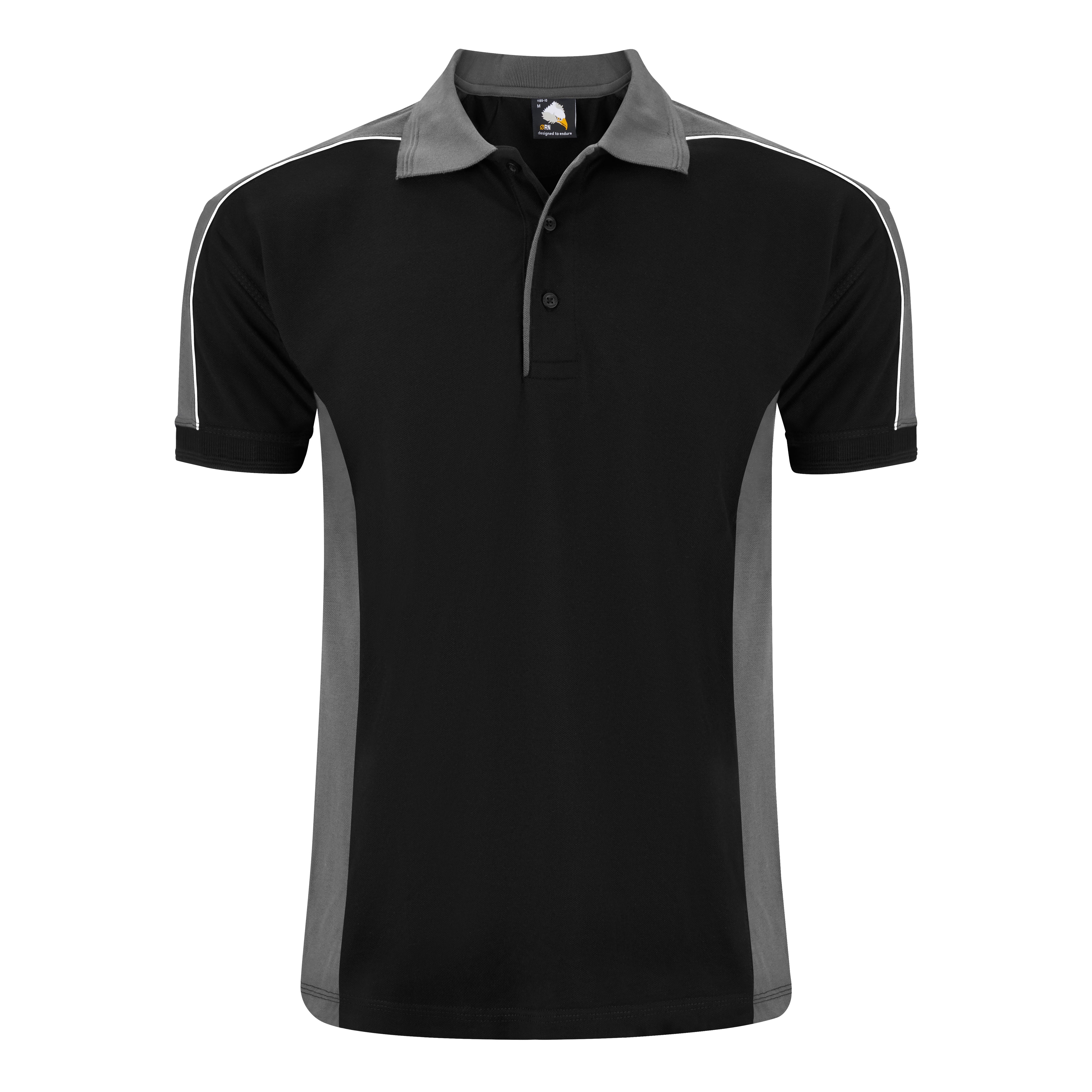 Orn Avocet Poloshirt - Black - Graphite - 1188 - Black - Graphite - Customisable T-Shirts & Poloshirts