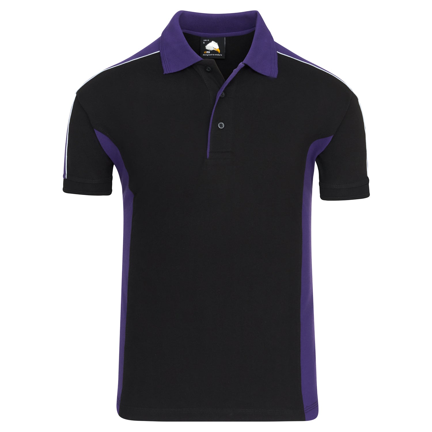 Orn Avocet Poloshirt - Black - Purple - 1188 - Black - Purple - Customisable T-Shirts & Poloshirts
