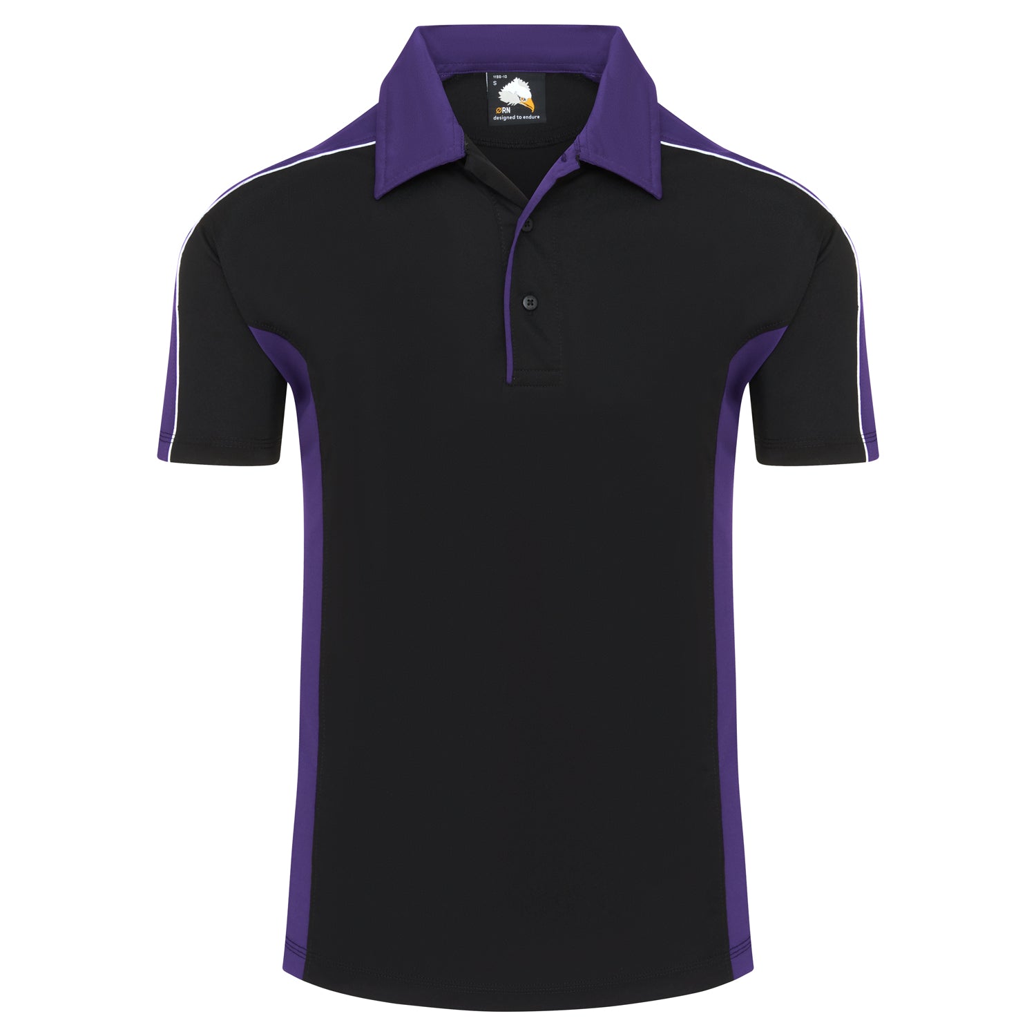 Orn Avocet Wicking Poloshirt - Black - Purple - 1198 - Black - Purple - Customisable T-Shirts & Poloshirts