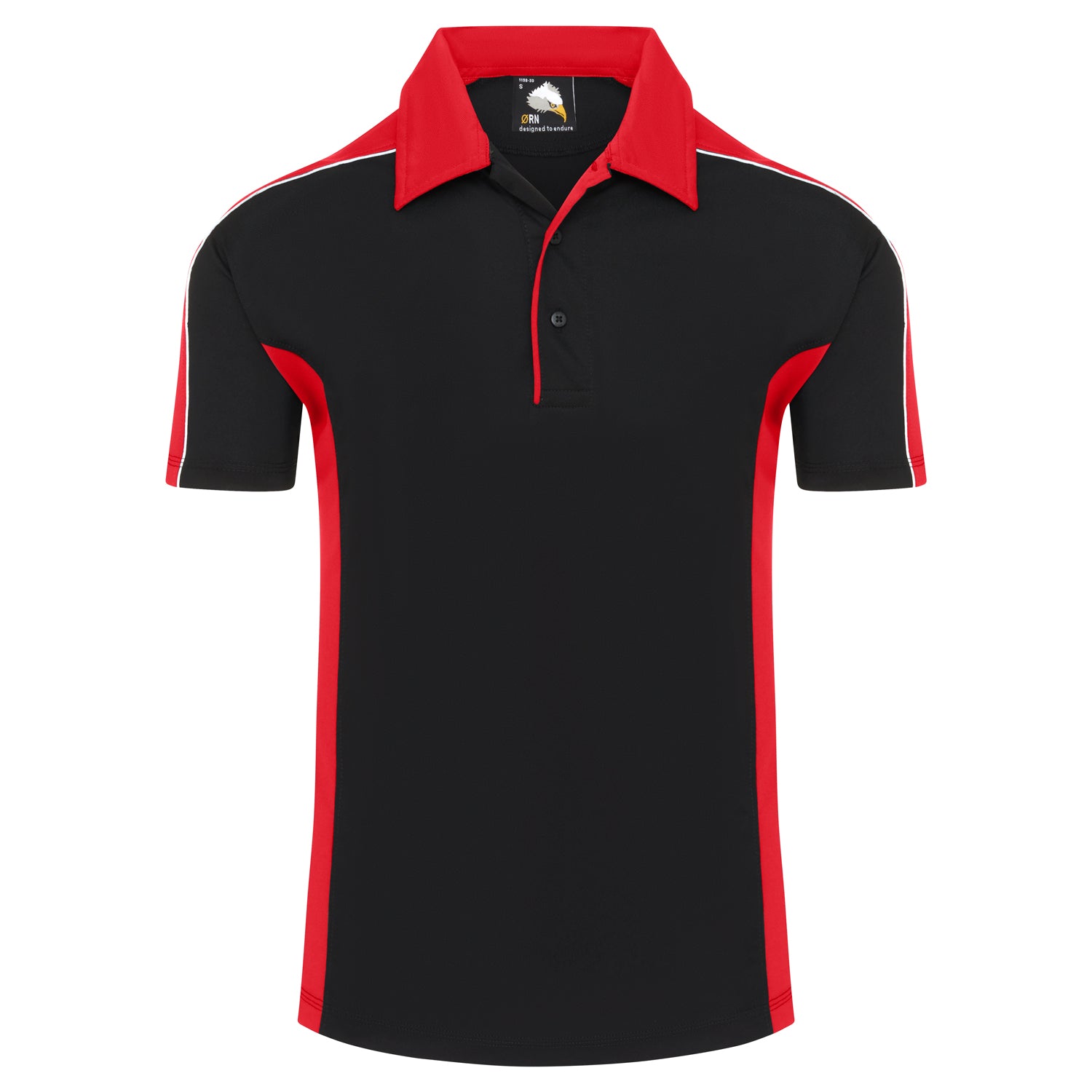 Orn Avocet Wicking Poloshirt - Black - Red - 1198 - Black - Red - Customisable T-Shirts & Poloshirts