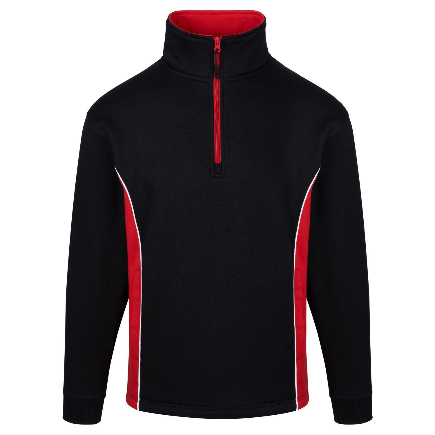 Orn Silverswift Quarter Zip Sweatshirt - Black - Red - 1278 - Black - Red - Customisable Sweatshirts & Hoodies