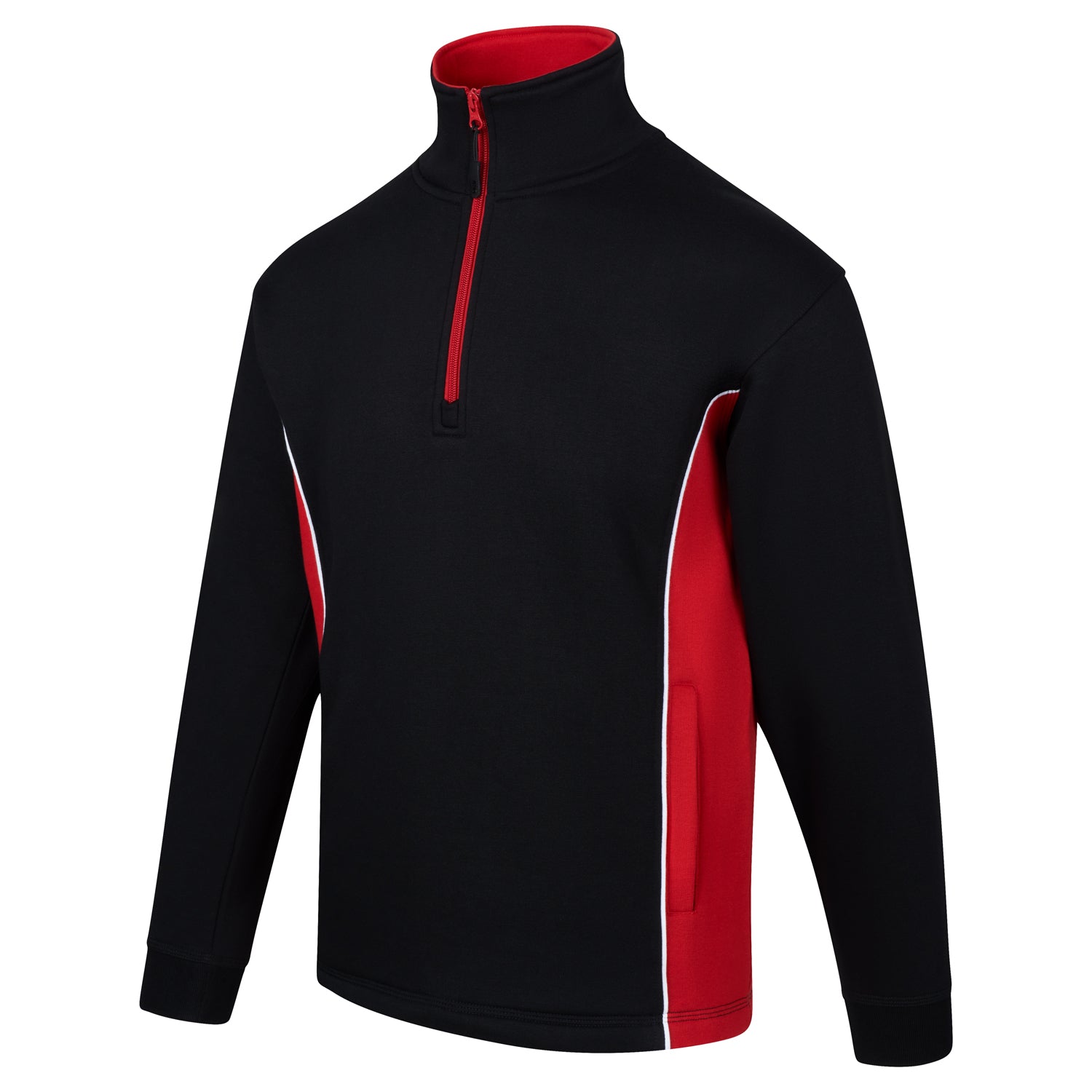 Orn Silverswift Quarter Zip Sweatshirt - Black - Red - 1278 - - Customisable Sweatshirts & Hoodies