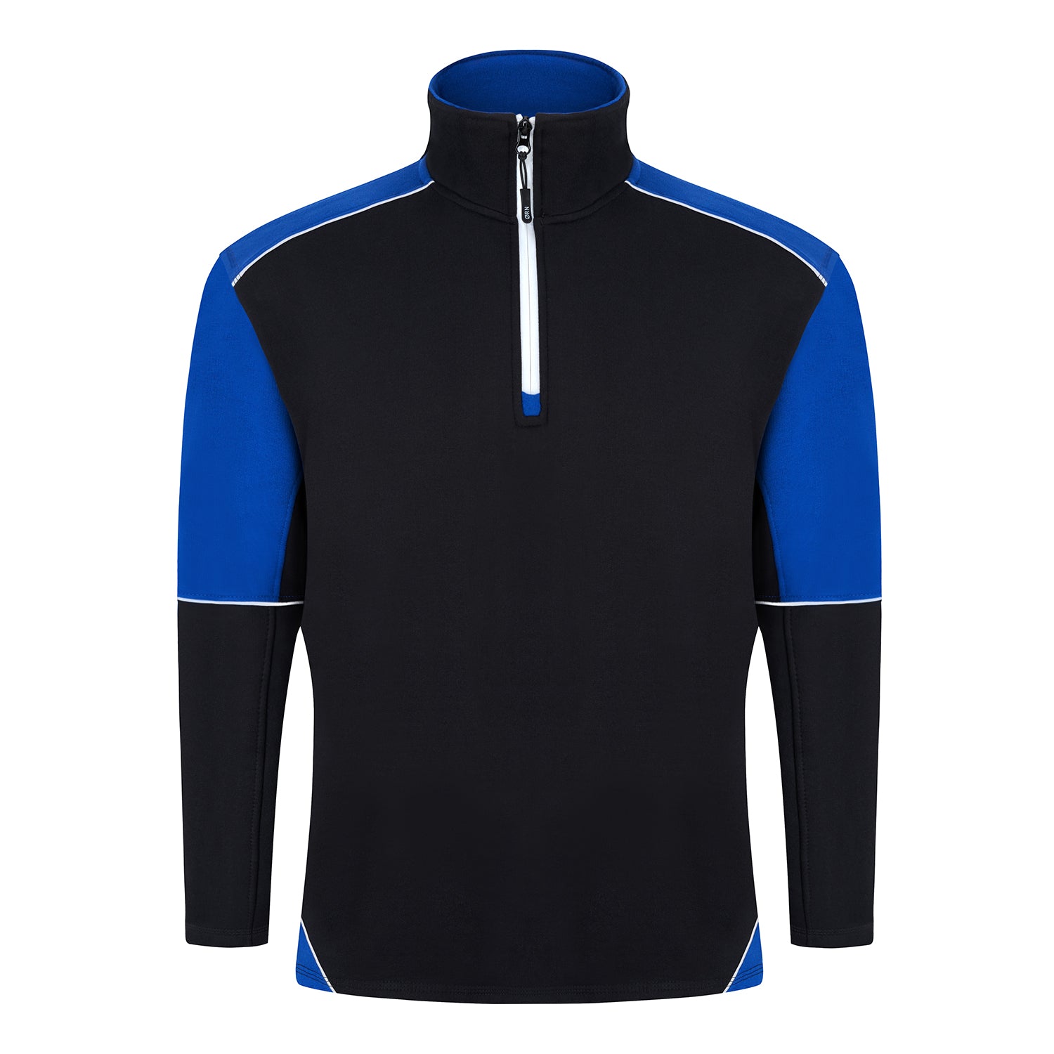 Orn Fireback Quarter Zip Sweatshirt - Black - Royal - 1283 - Black - Royal - Customisable Sweatshirts & Hoodies