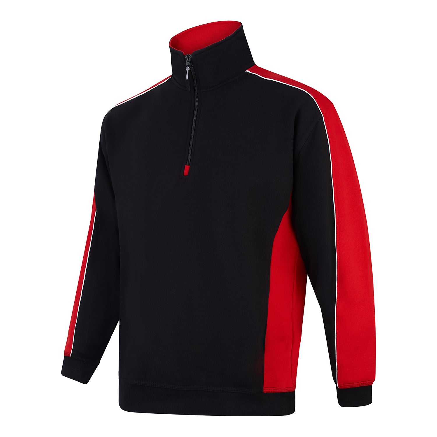 Orn Avocet Quarter Zip Sweatshirt - Black - Red - 1288 - - Customisable Sweatshirts & Hoodies