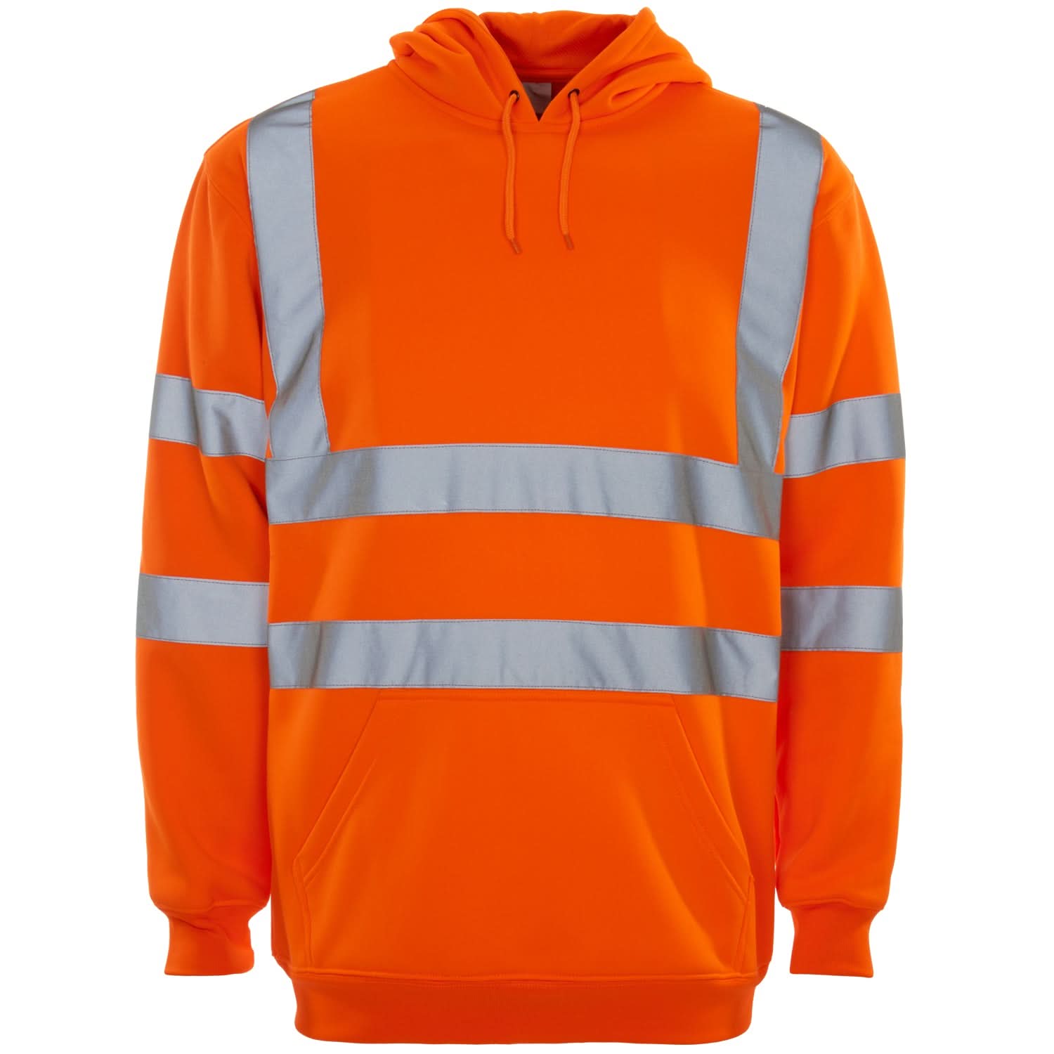 Hi Vis Hooded Sweatshirt - H68 - Orange - Customisable Top