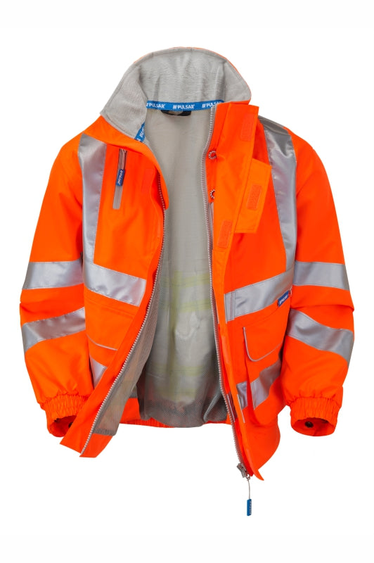 Mesh Lined Bomber Jacket Orange Recycled Content - PR515 - - Customisable Waterproof