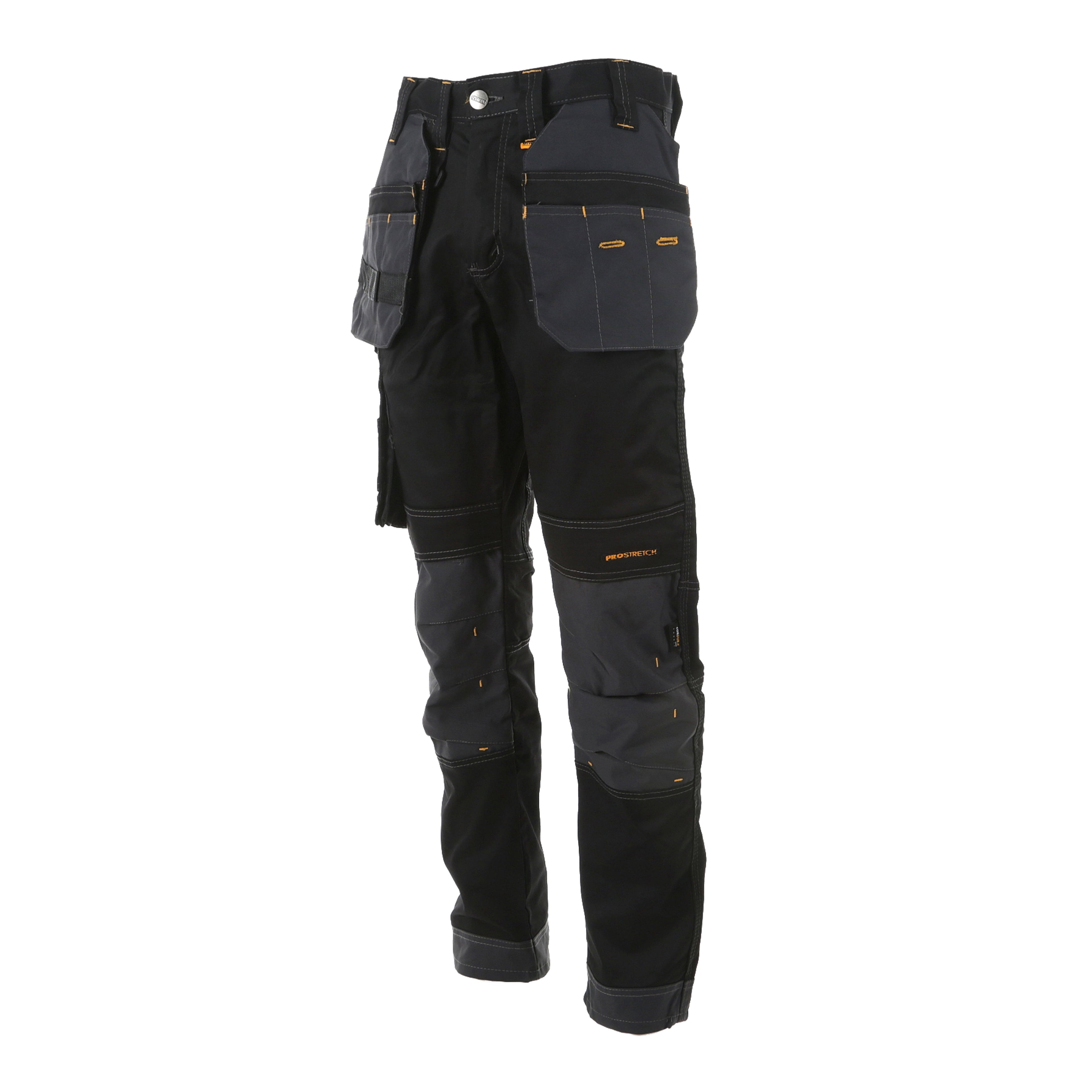 DeWalt Harrison Regular Fit Stretch Trouser Black/Grey - Black Grey - Customisable Workwear