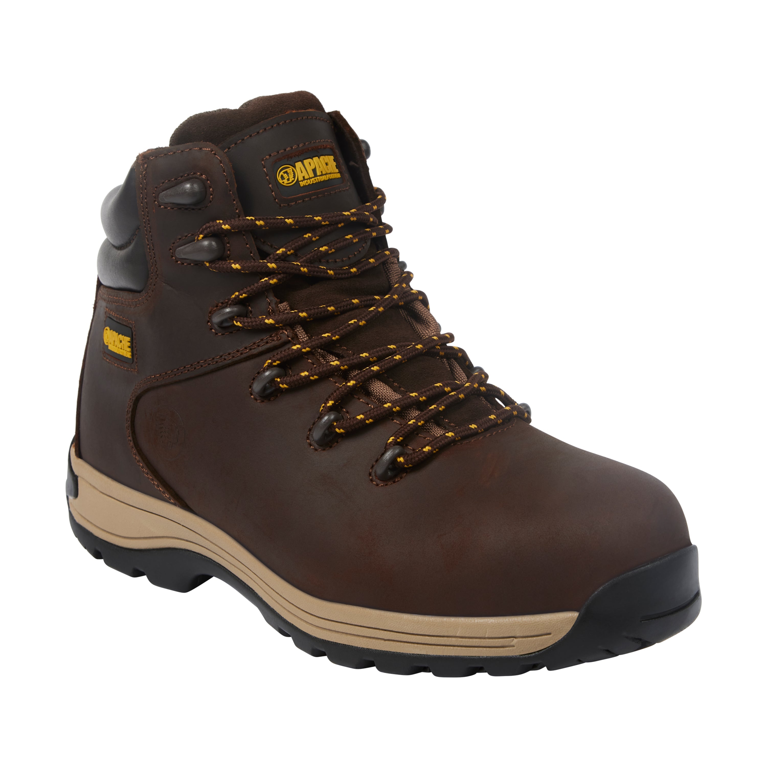 Apache AP315CM Nubuck Water Resistant Safety Hiker – Brown - Brown - Customisable Boots