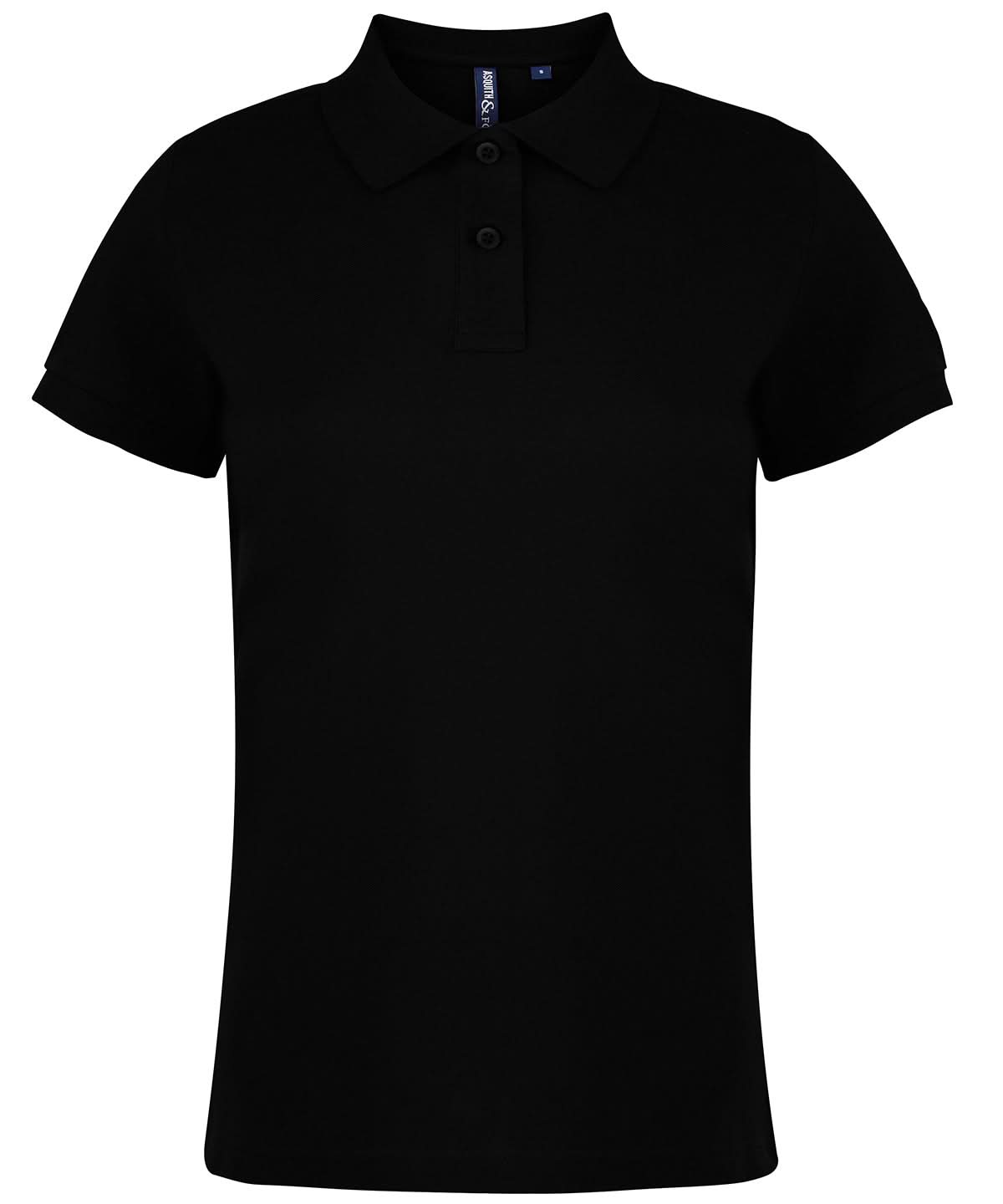 Asquith & Fox Asquith Fox Womens Classic fit polo Black AQ020 - Black - Customisable Polos