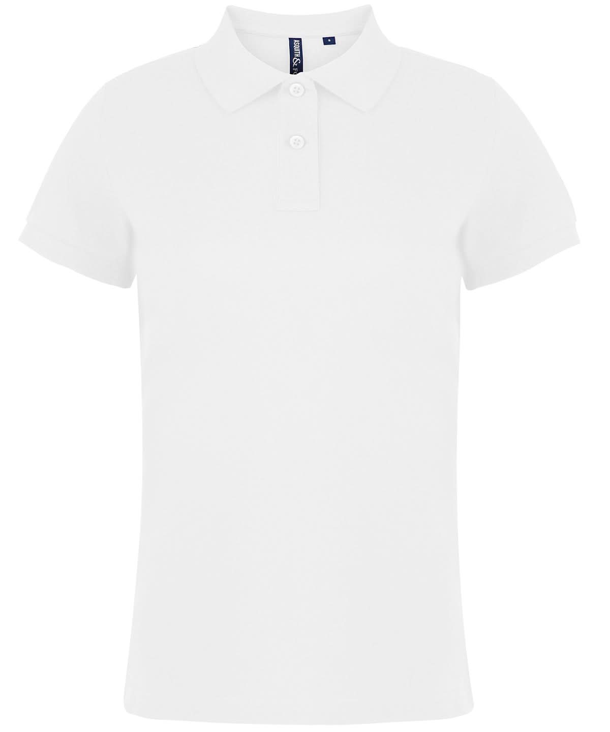Asquith & Fox Asquith Fox Womens Classic fit polo White AQ020 - White - Customisable Polos