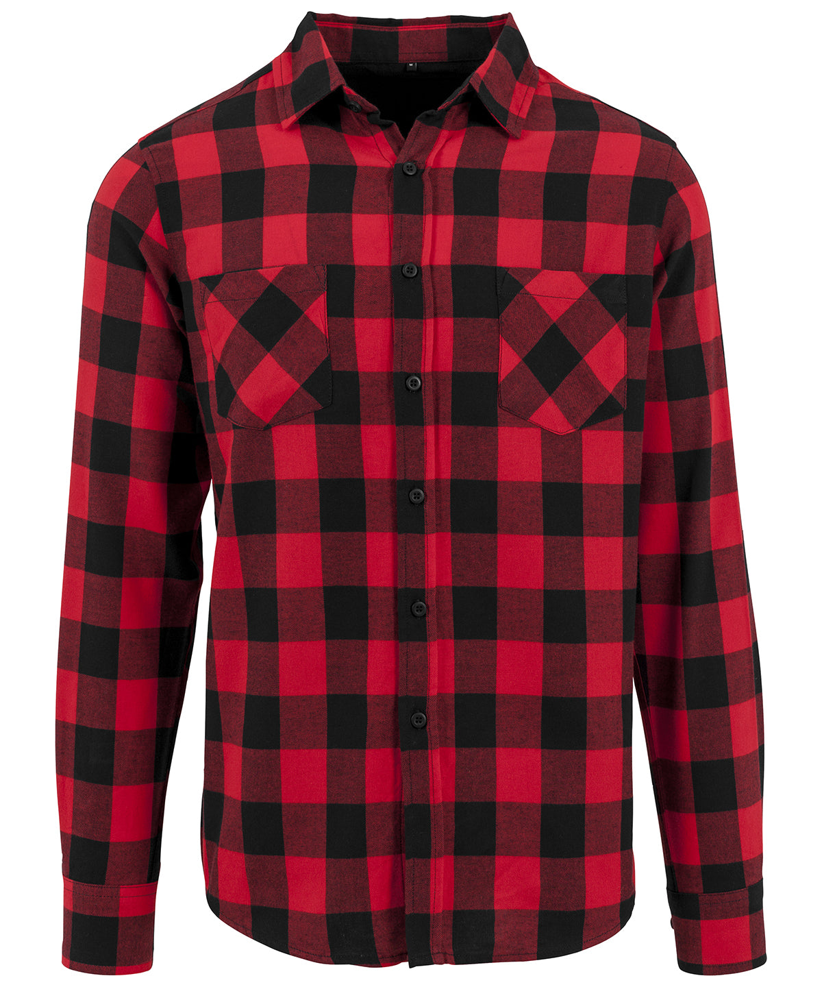 Checked flannel shirt - BY031 - Black Red - Customisable Shirts