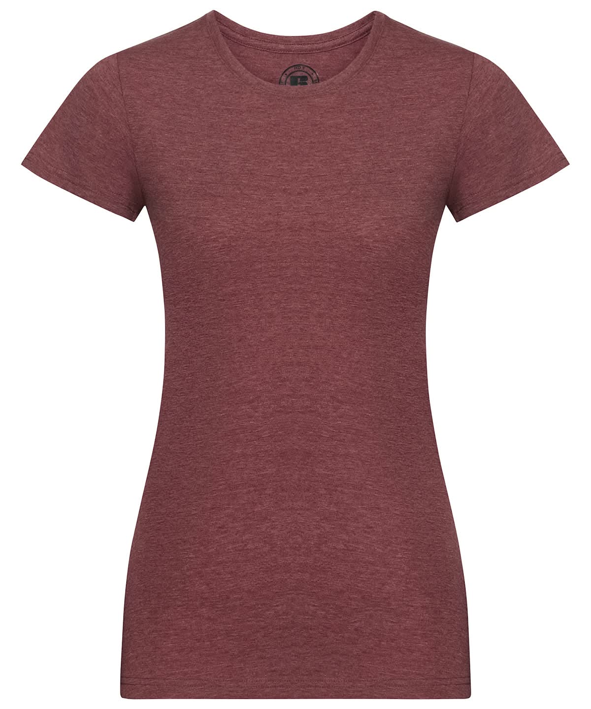 Russell Short Sleeve Europe Womens HD T j165f - Maroon Marl - Customisable T-Shirt