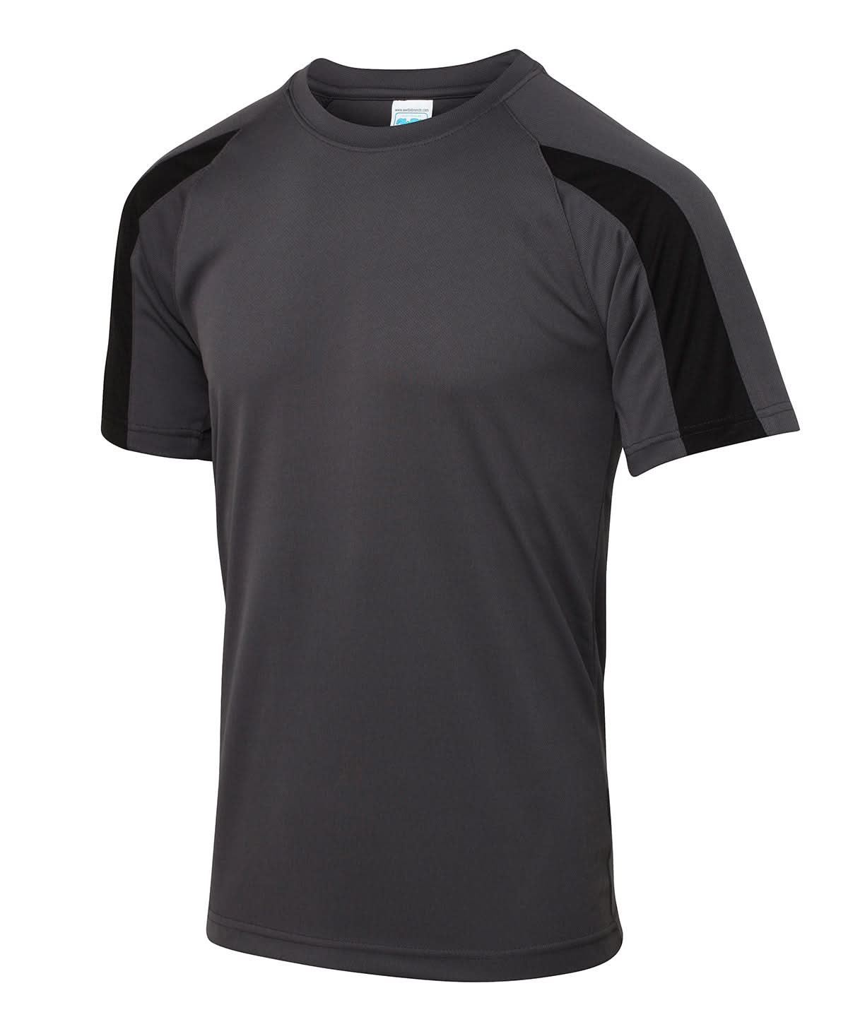 AWDis Just Cool Contrast cool T JC003 - Charcoal Jet Black - Customisable T-Shirt