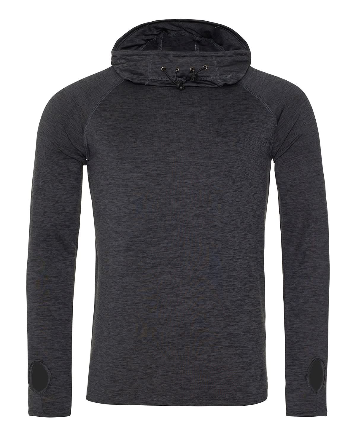 AWDis Just Cool Cool cowl neck top JC037 - Black Slate Melange - Customisable Sports Overtops