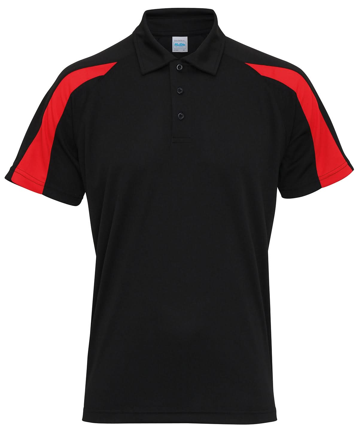 Awdis Just Cool Contrast Polo JC043 - Jet Black Fire Red - Customisable Polos
