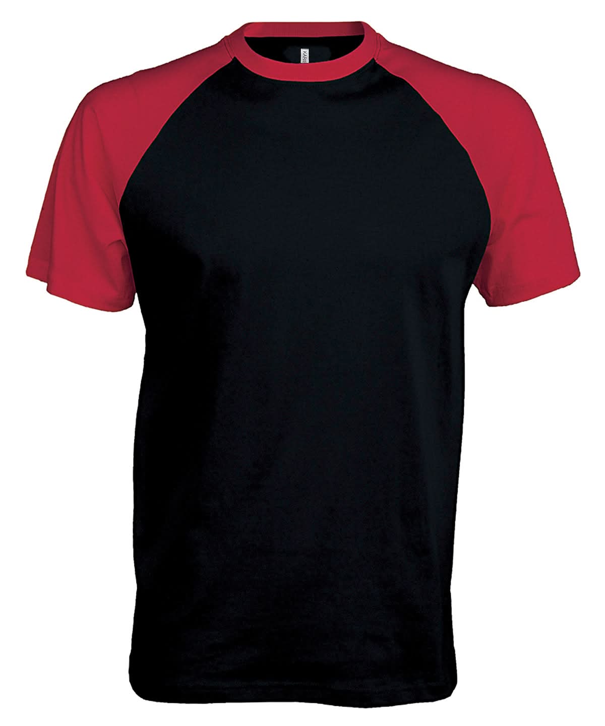 Kariban Baseball Short sleeved two tone T shirt KB330 - Black Red - Customisable T-Shirt