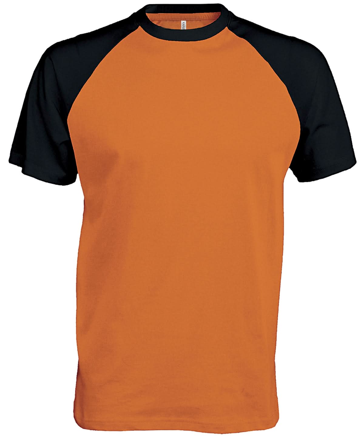 Kariban Baseball Short sleeved two tone T shirt KB330 - Orange Black - Customisable T-Shirt