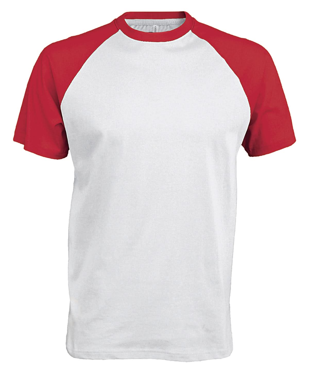 Kariban Baseball Short sleeved two tone T shirt KB330 - White Red - Customisable T-Shirt