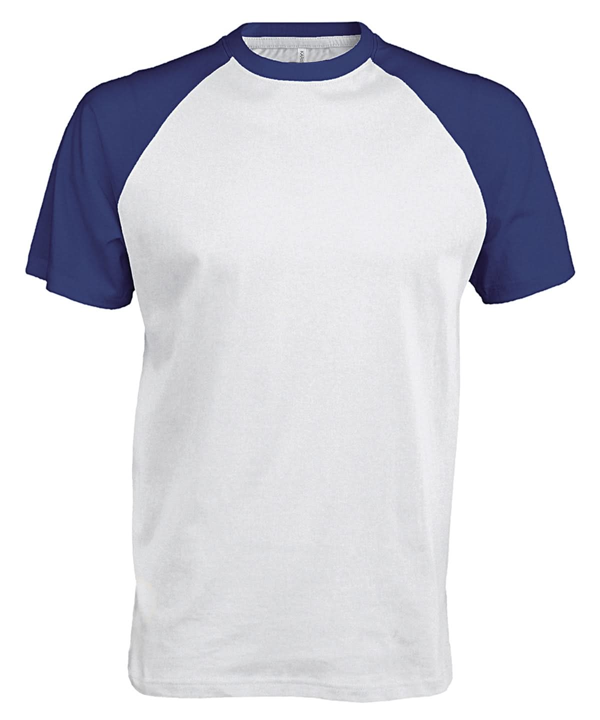 Kariban Baseball Short sleeved two tone T shirt KB330 - White Royal - Customisable T-Shirt