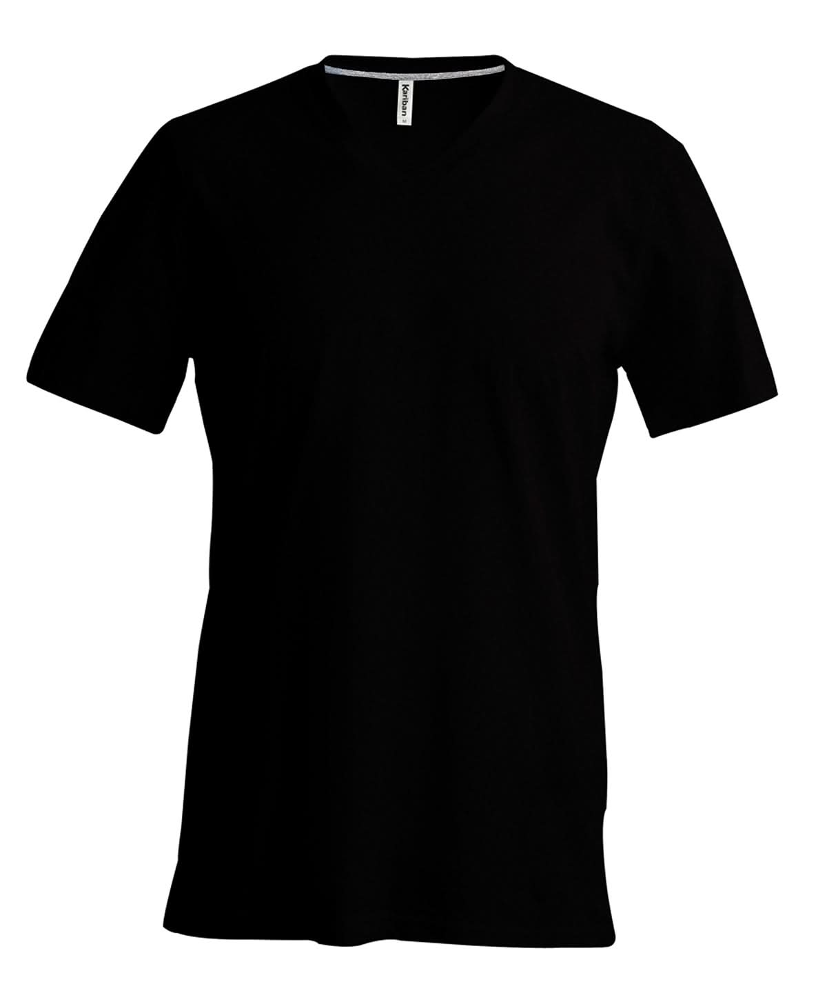 Kariban Mens short sleeved V neck T shirt KB357 - Black - Customisable T-Shirt