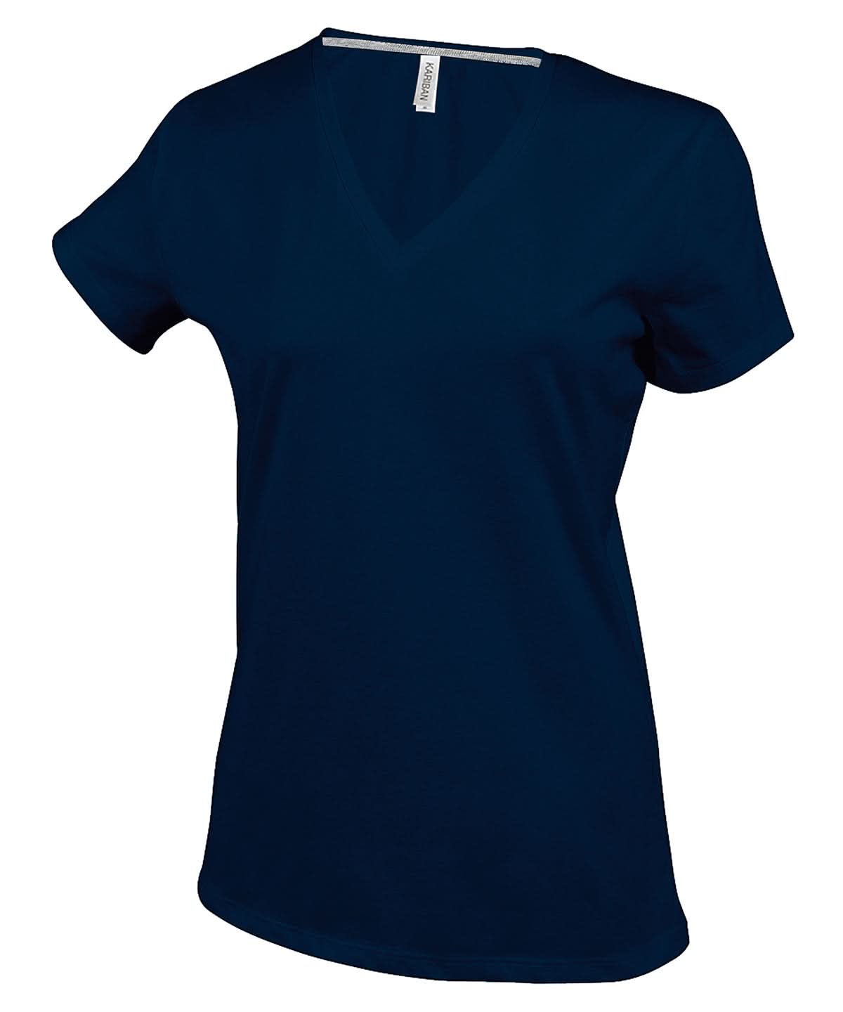 Kariban Ladies short sleeved V neck T shirt KB381 - Navy - Customisable T-Shirt