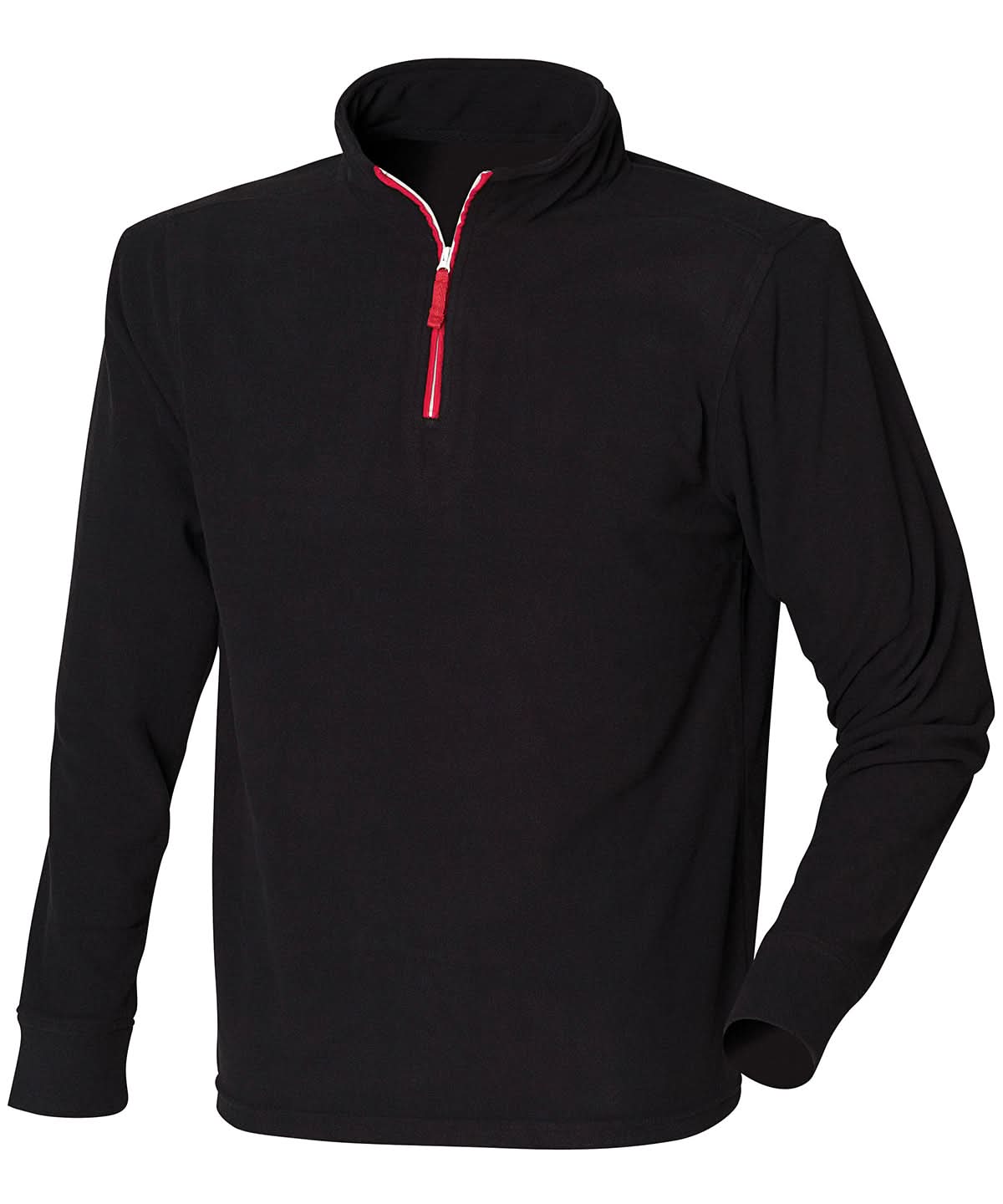 Finden & Hales zip long sleeve fleece piped LV570 - Black Red White - Customisable Fleece