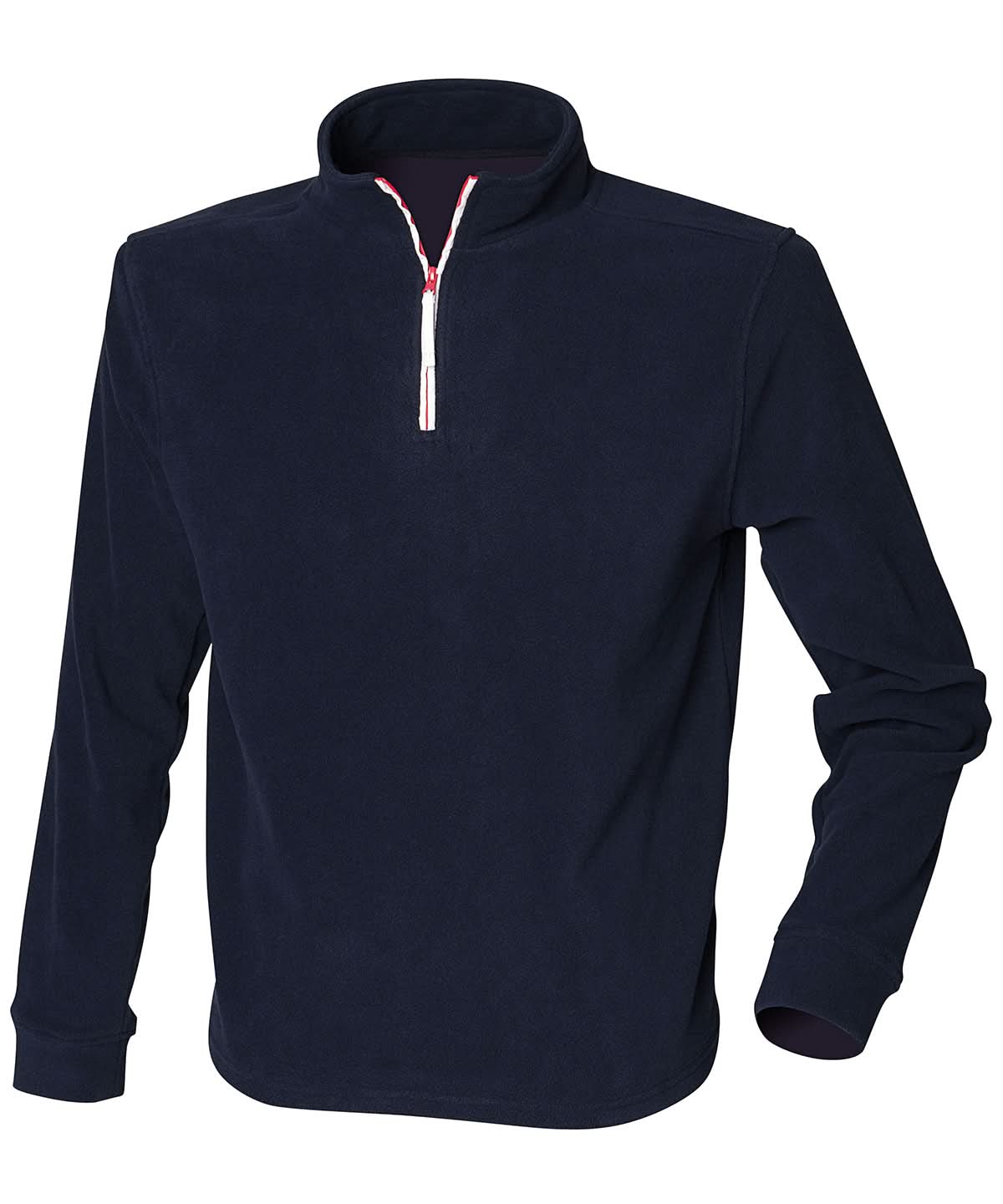 Finden & Hales zip long sleeve fleece piped LV570 - Navy White Red - Customisable Fleece