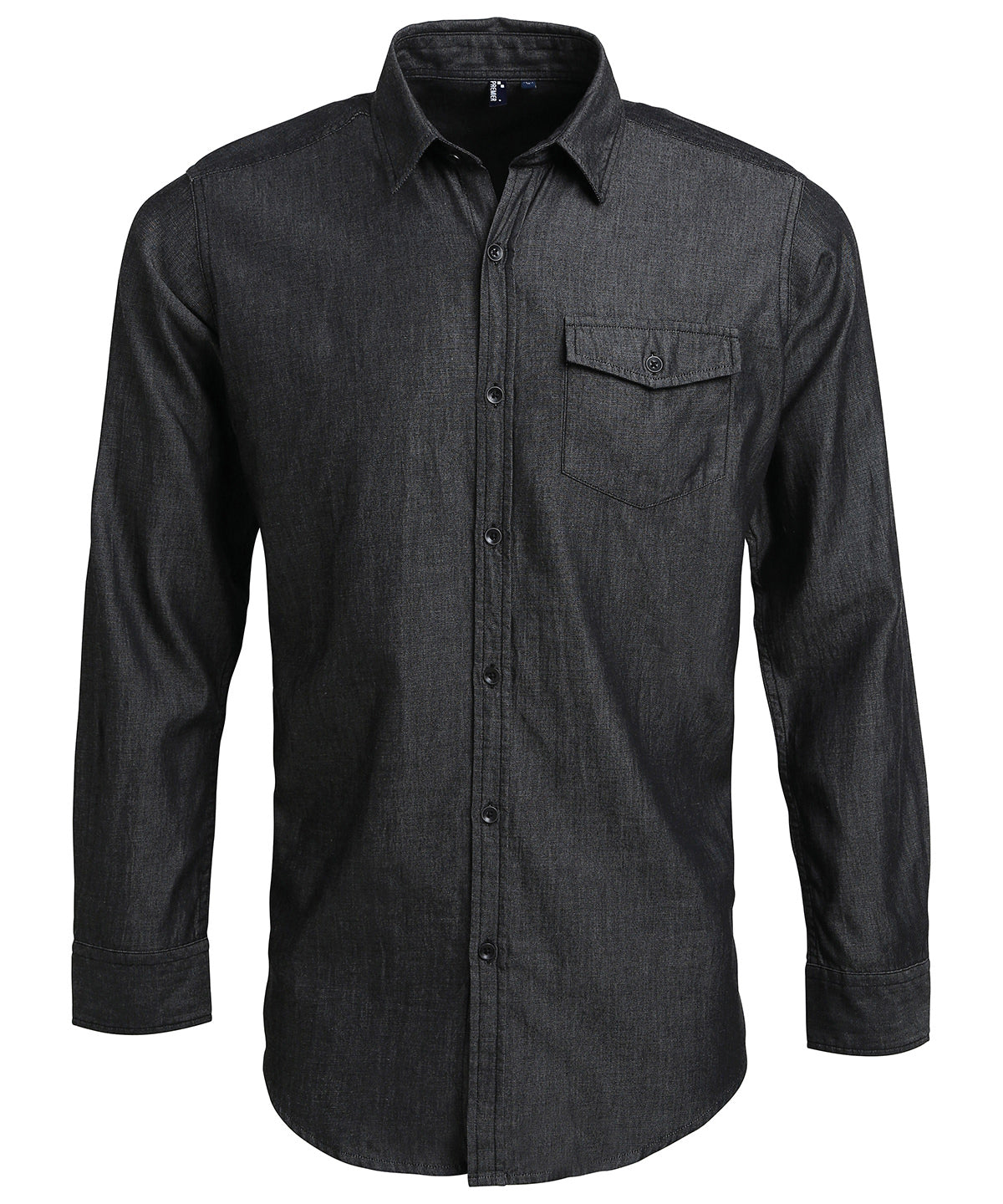Jeans stitch denim shirt - PR222 - Black Denim - Customisable Shirts