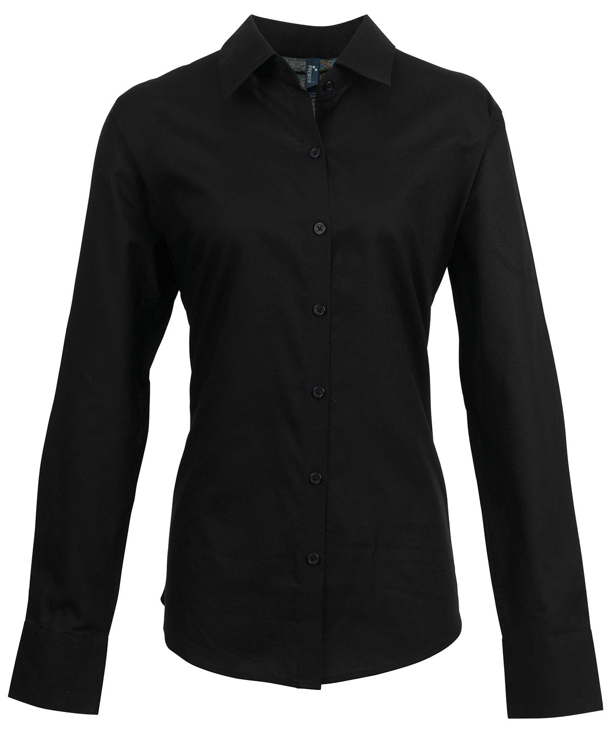 Women's signature Oxford long sleeve shirt - PR334 - Black - Customisable Shirts