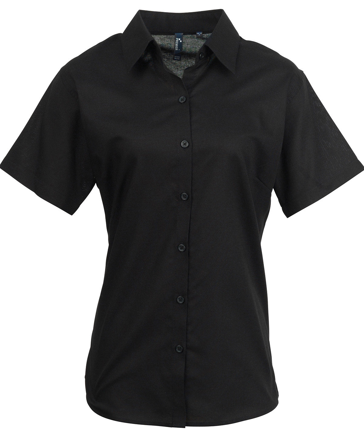 Women's signature Oxford short sleeve shirt - PR336 - Black - Customisable