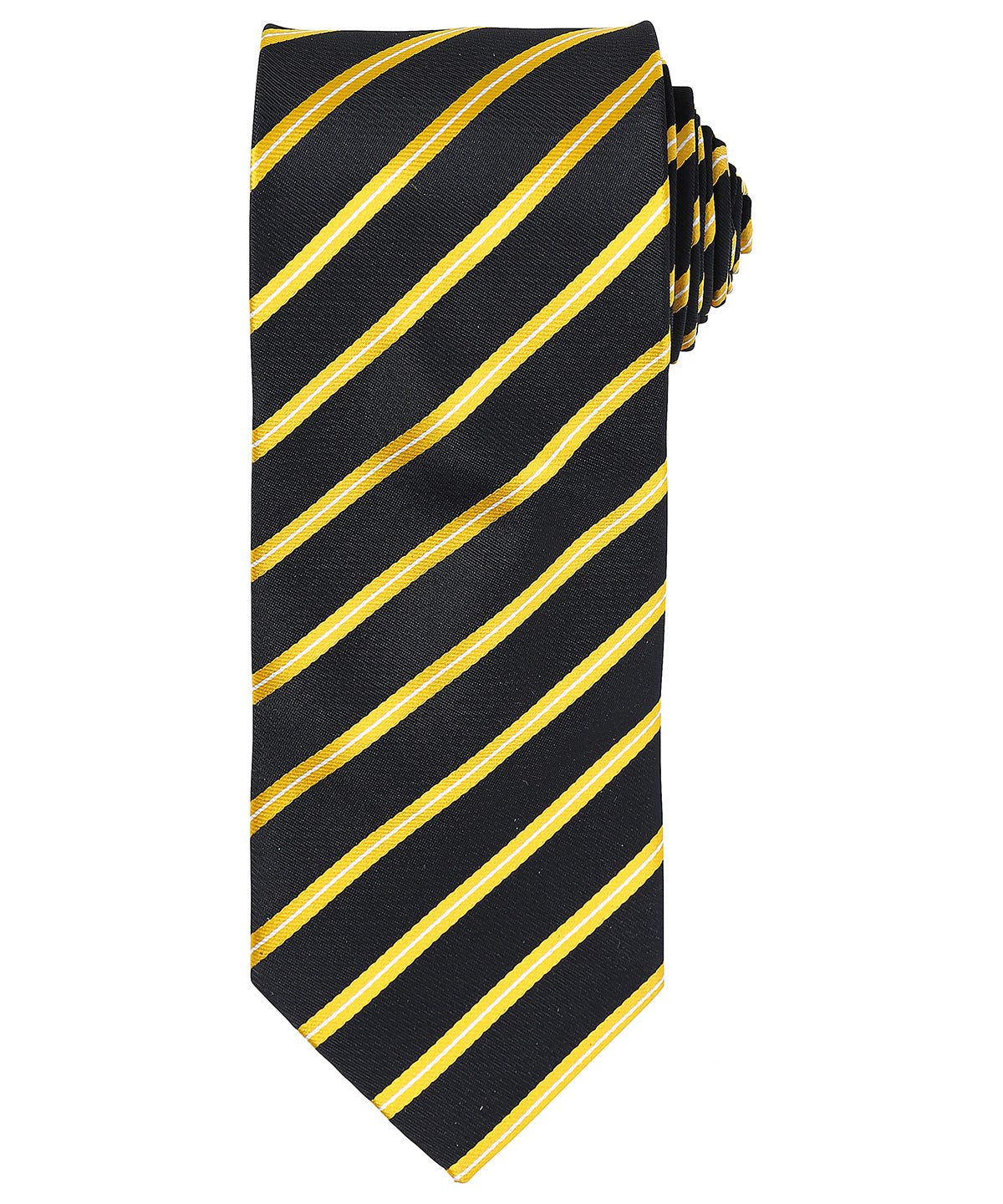 Sports stripe tie - PR784 - Black Gold One size - Customisable Ties