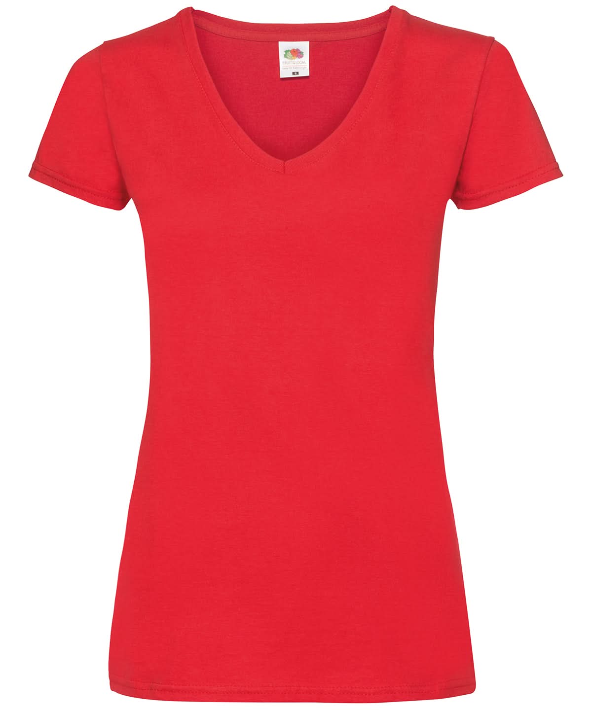 WomenS Valueweight V Neck T SS047 - Red - Customisable T-Shirt