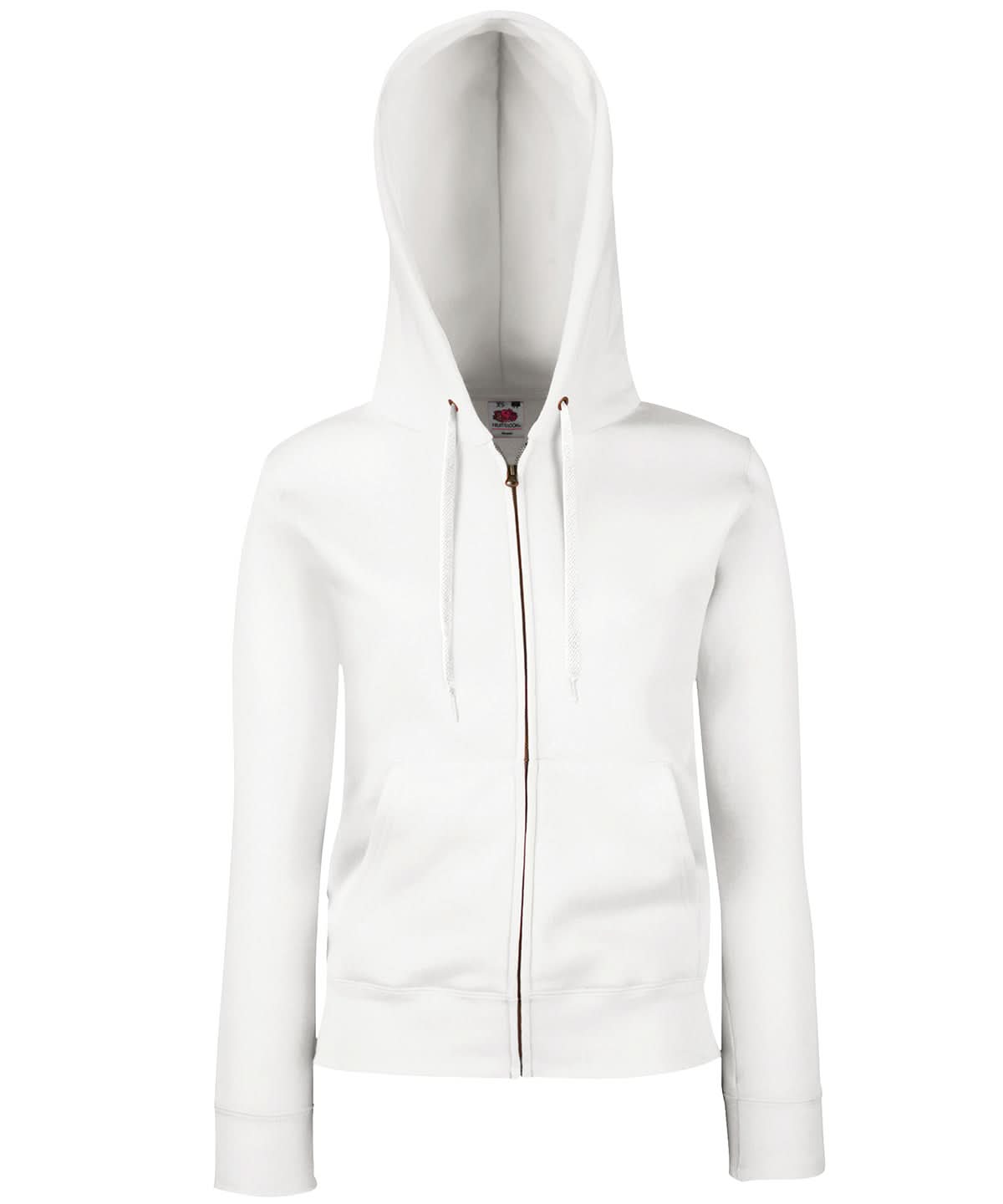 WomenS Premium 7030 Hooded Sweatshirt Jacket SS312 - White - Customisable Jacket