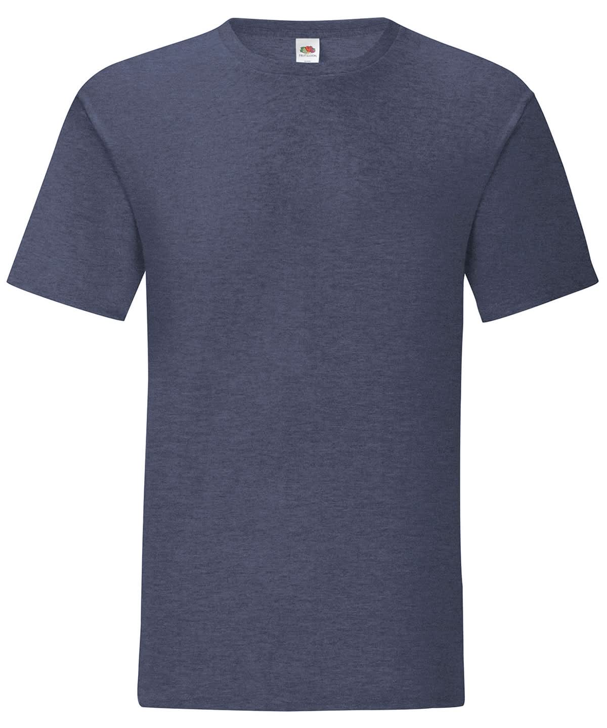 Heather Navy Iconic 150 T SS430 - Heather Navy - Customisable T-Shirt