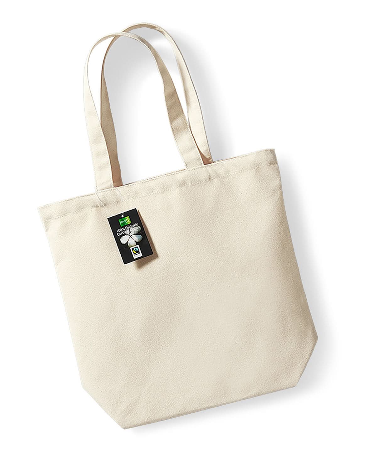 Westford Mill Fairtrade Cotton Camden Shopper WM671 - Natural One Size - Customisable Bags