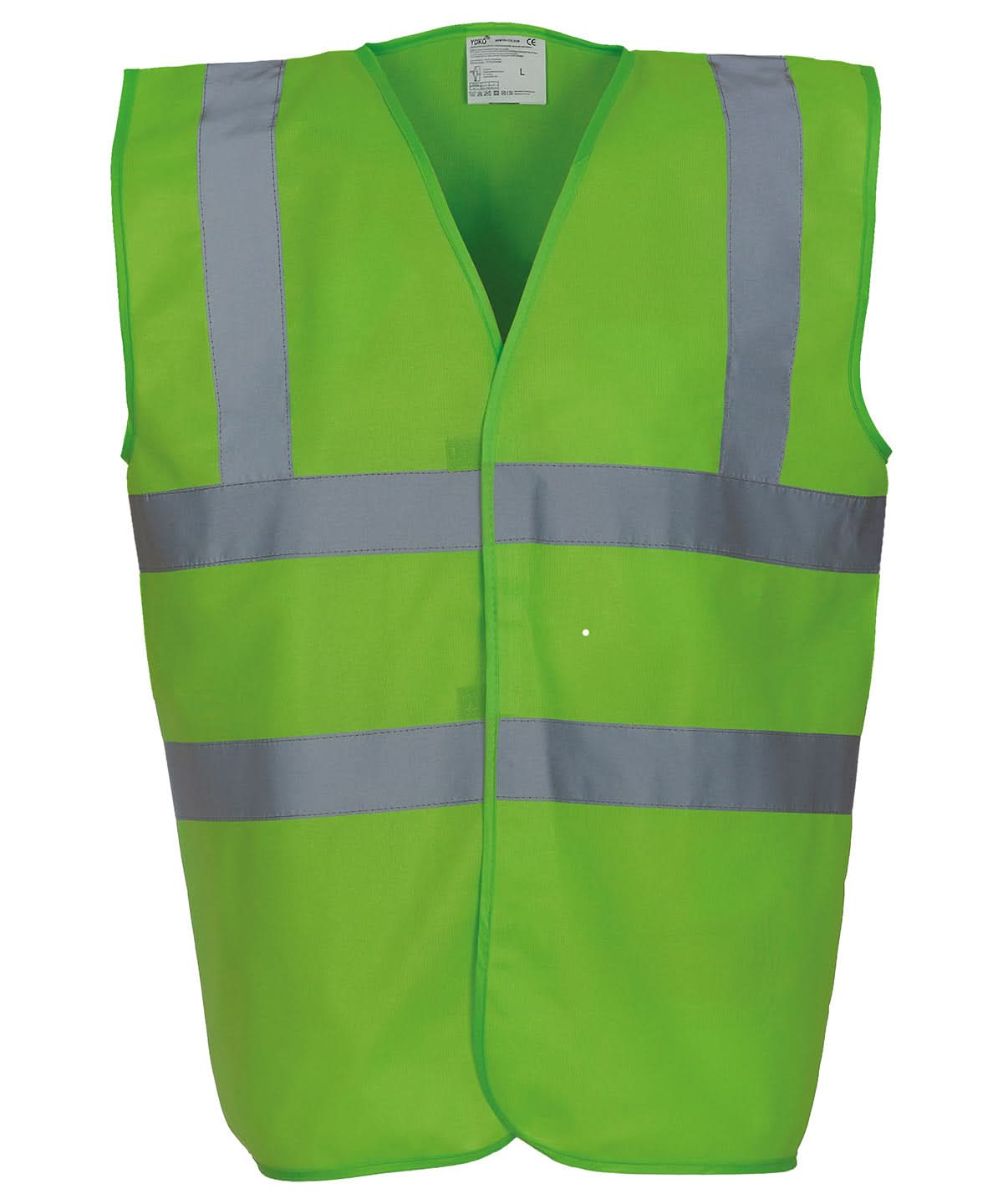Yoko Hi vis 2 band and braces waistcoat HVW100 Lime YK001 - Lime - Customisable Hi-Vis Vest