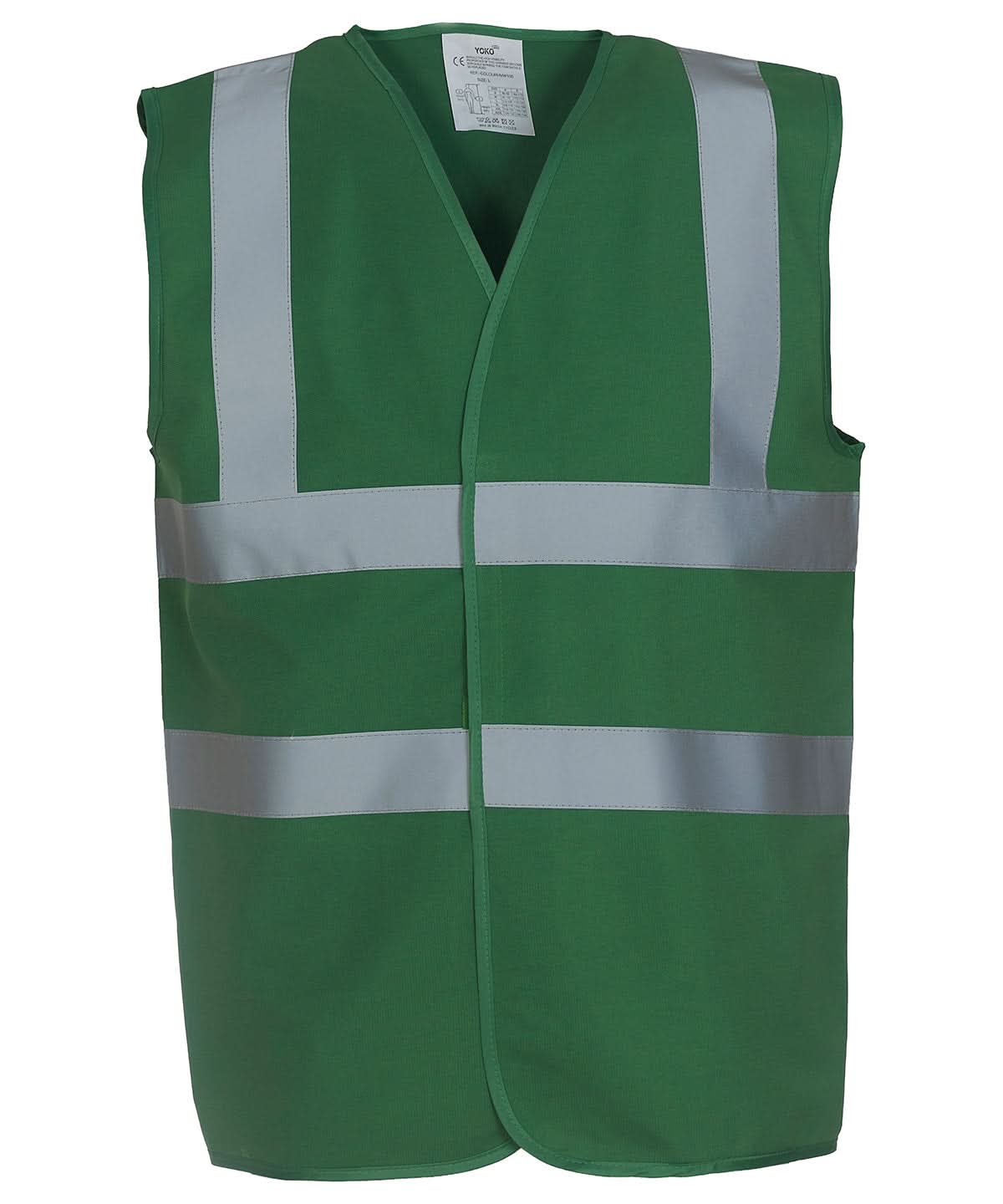 Yoko Hi vis 2 band and braces waistcoat HVW100 Paramedic Green YK001 - Paramedic Green - Customisable Hi-Vis Vest