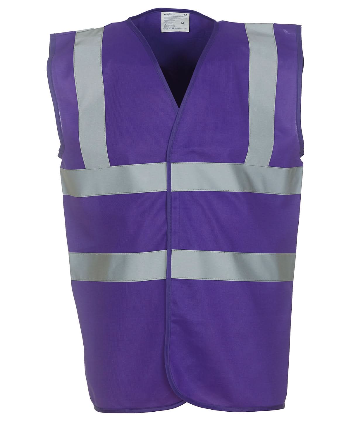 Yoko Hi vis 2 band and braces waistcoat HVW100 Purple YK001 - Purple - Customisable Hi-Vis Vest
