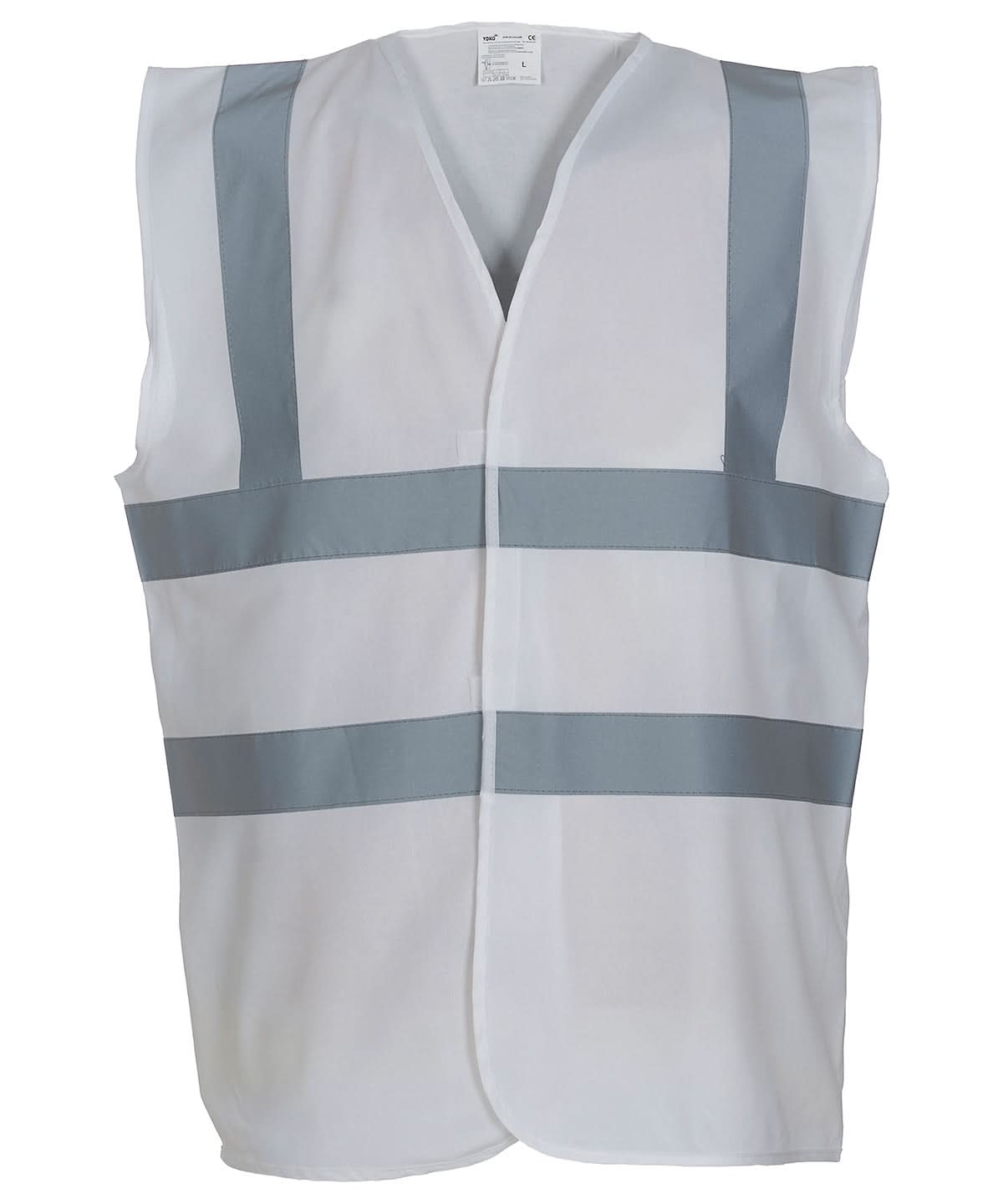 Yoko Hi vis 2 band and braces waistcoat HVW100 White YK001 - White - Customisable Hi-Vis Vest