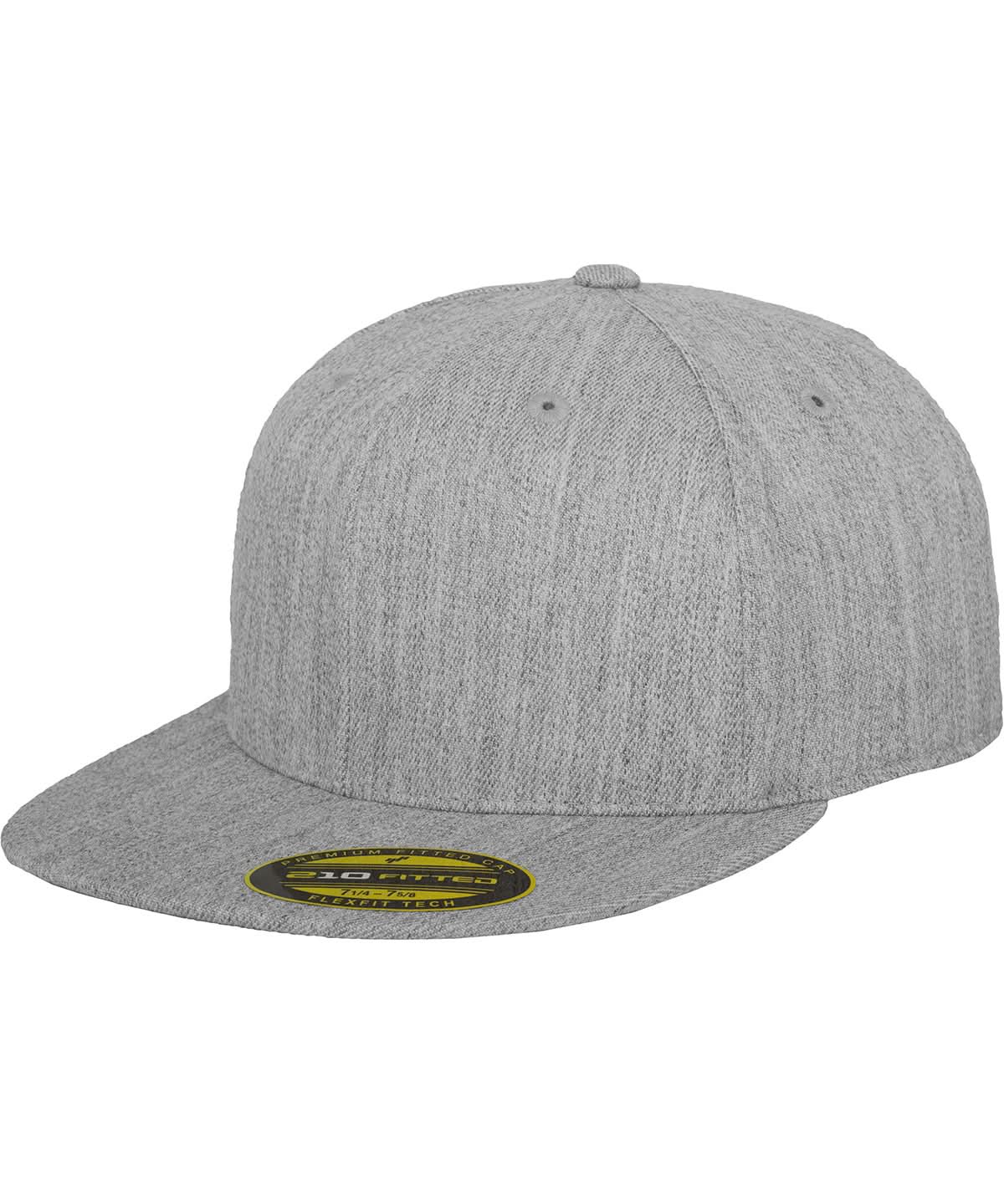 Flexfit By Yupoong Premium 210 Fitted Cap 6210 YP017 - Heather Grey - Customisable Caps