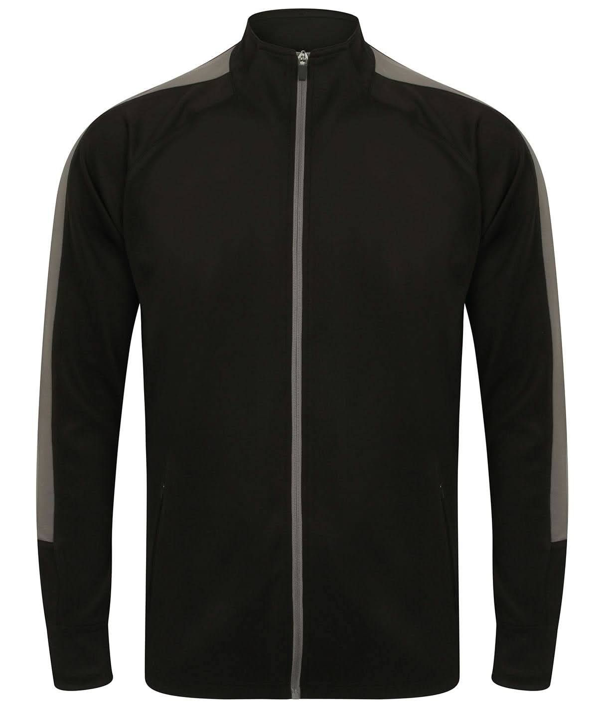 Finden & Hales Finden Hales Knitted tracksuit top Blackgunmetal Grey LV871 - Blackgunmetal Grey - Customisable Trackwear