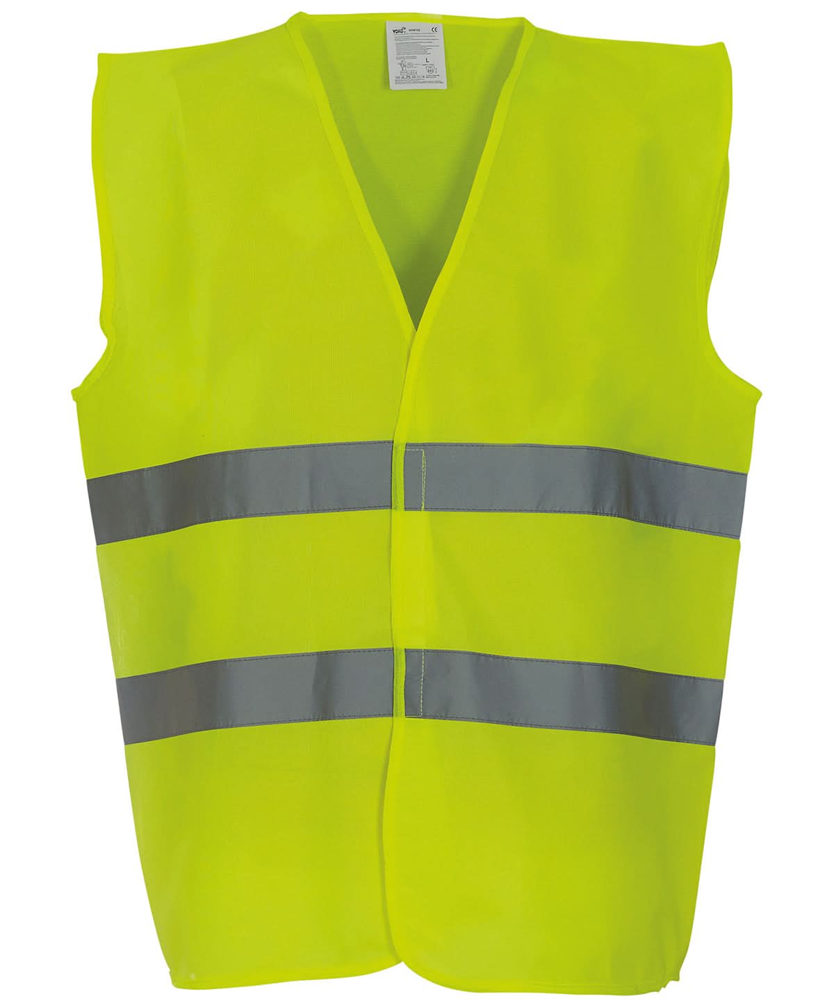 Yoko HV 2 Band Waistcoat Hvw102 YK003 - Yellow - Customisable Hi-Vis Vest