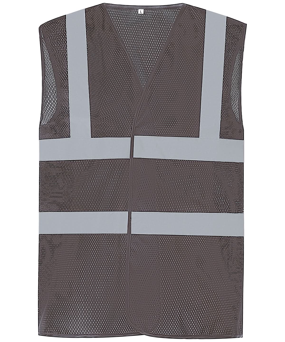 Yoko Top Cool Open Mesh 2 Band And Braces Waistcoat Hvw120 YK006 - Grey - Customisable Hi-Vis Vest